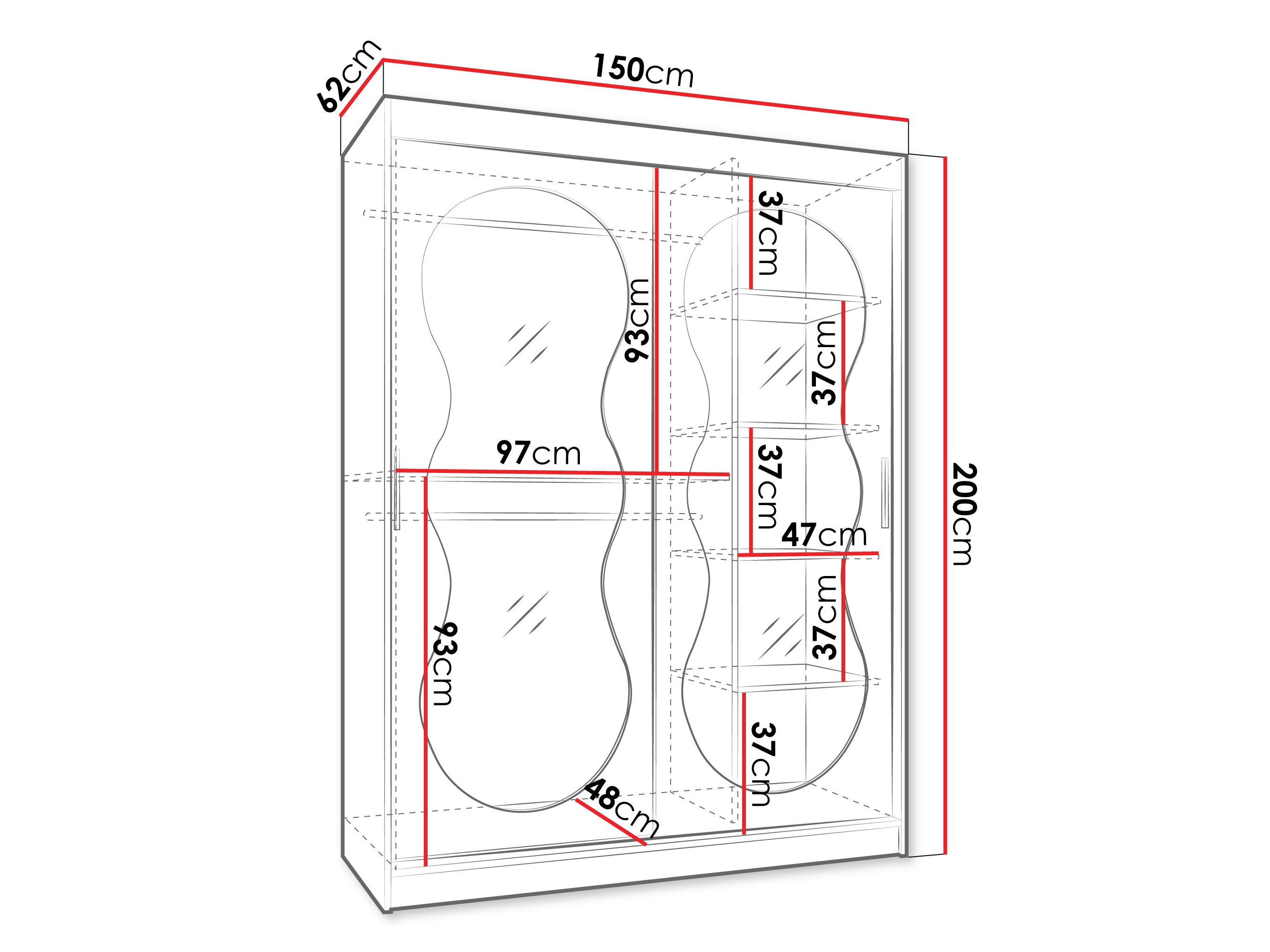 Kledingkast Hartford 528 (Kasjmier)