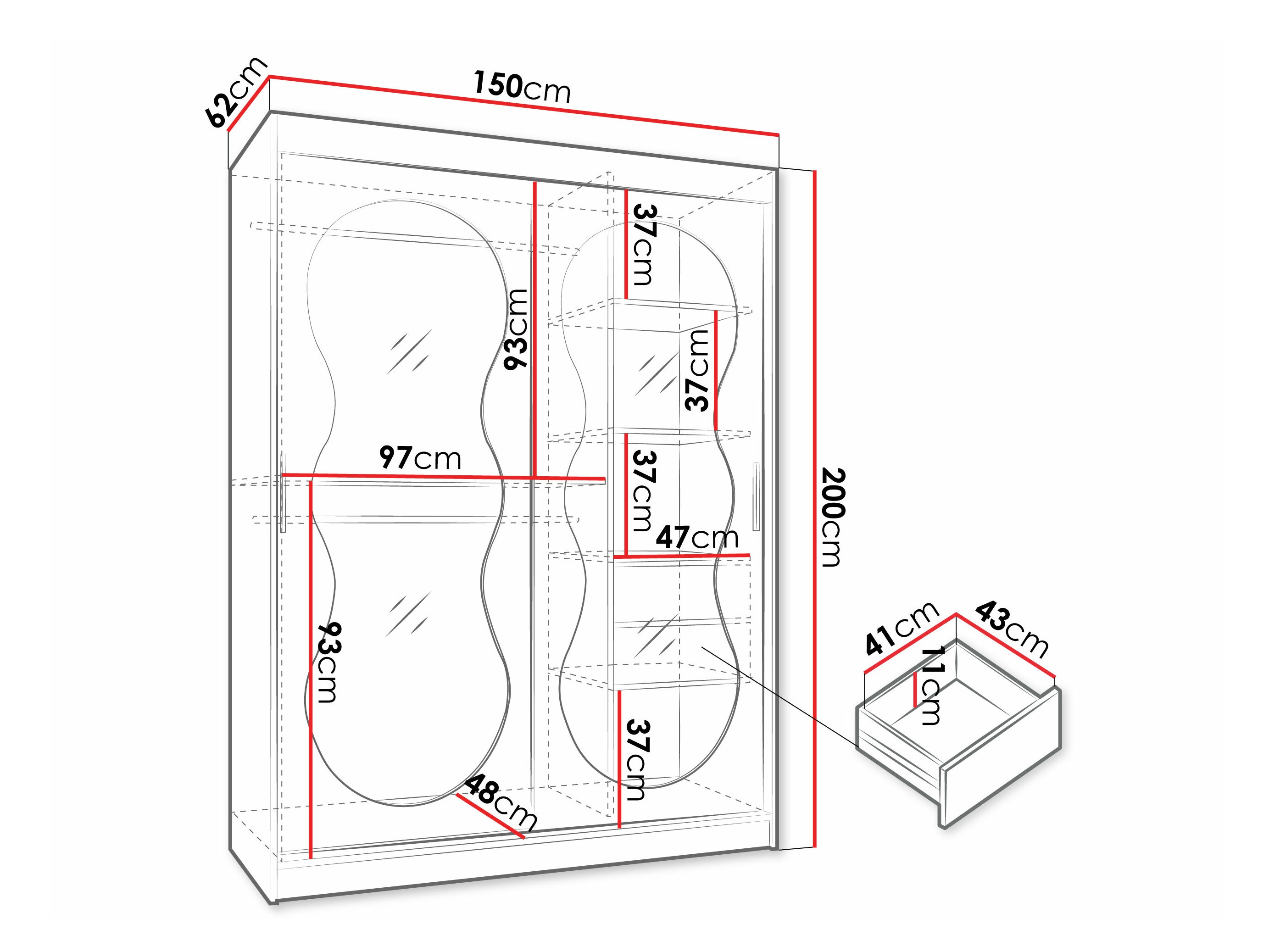 Kledingkast Hartford 528 (Kasjmier)