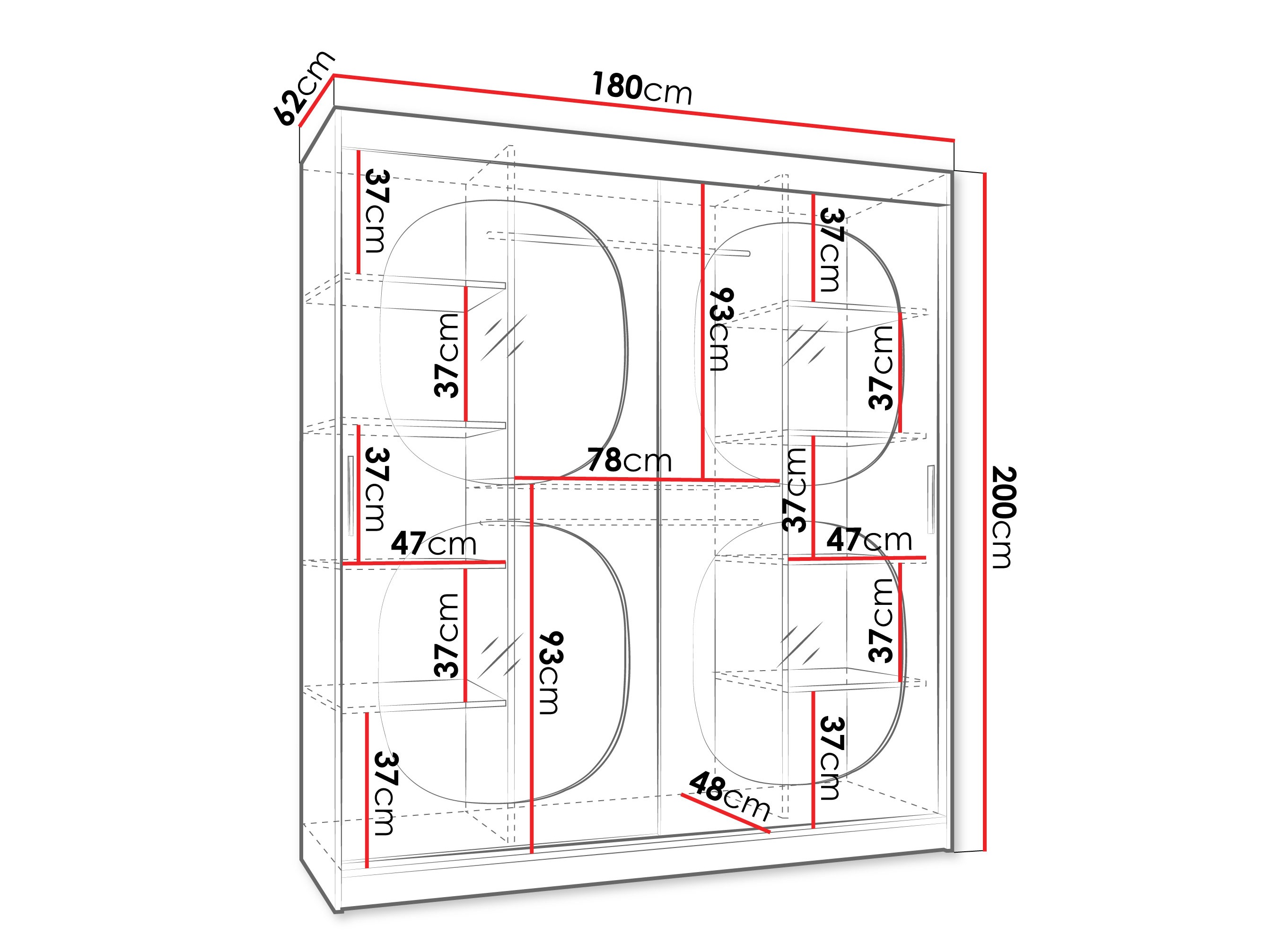 Kledingkast Hartford 529 (Zwart)