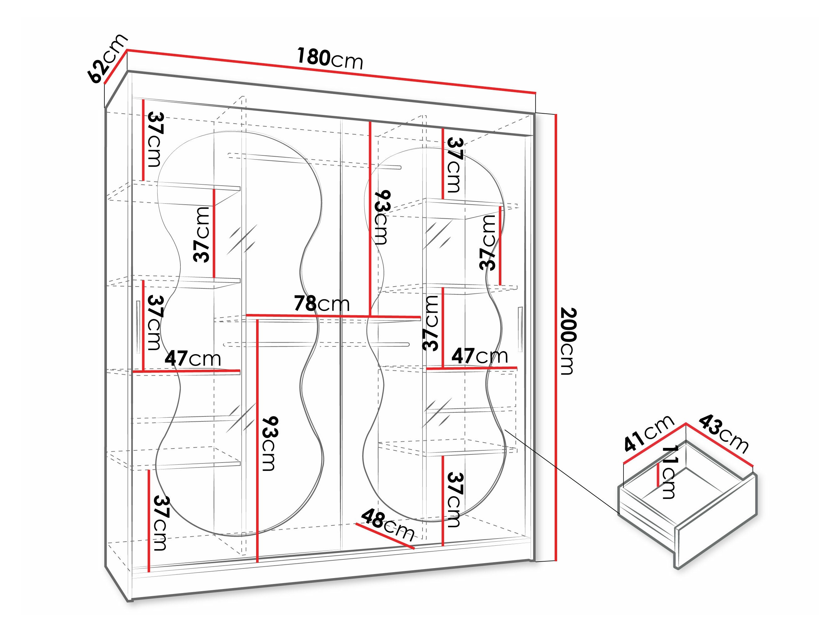 Kledingkast Hartford 530 (Kasjmier)
