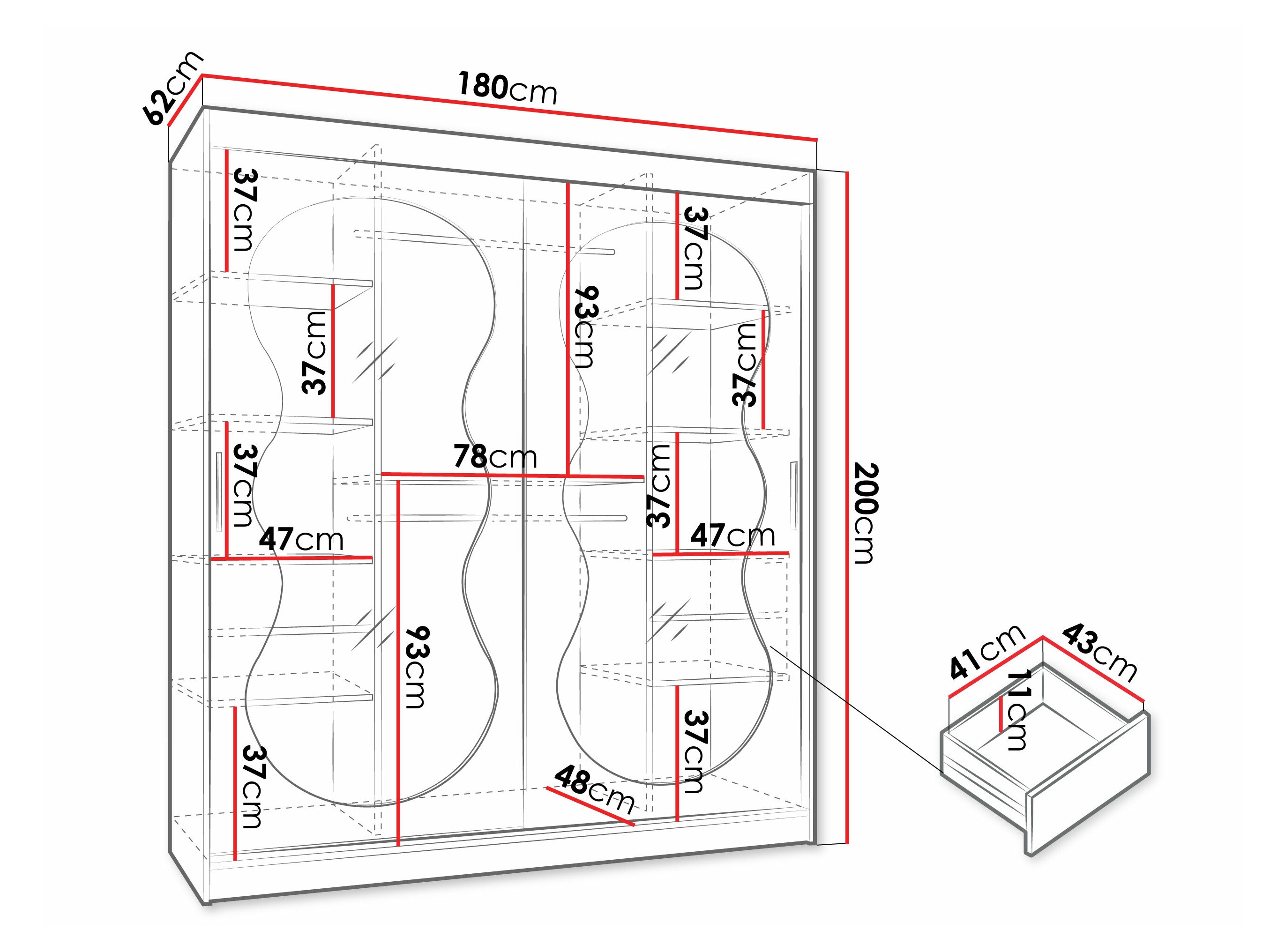 Kledingkast Hartford 530 (Kasjmier)