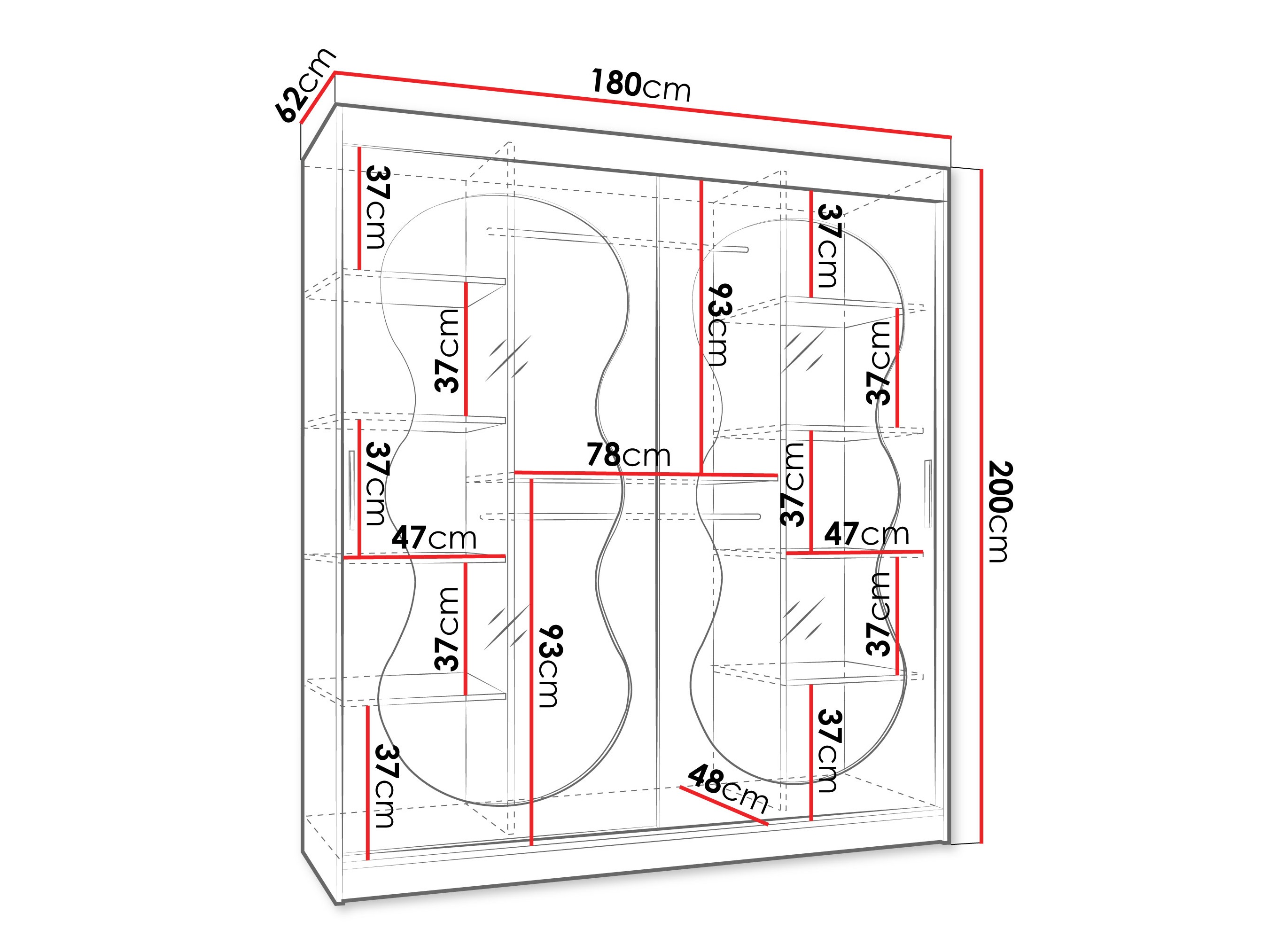 Kledingkast Hartford 530 (Zwart)