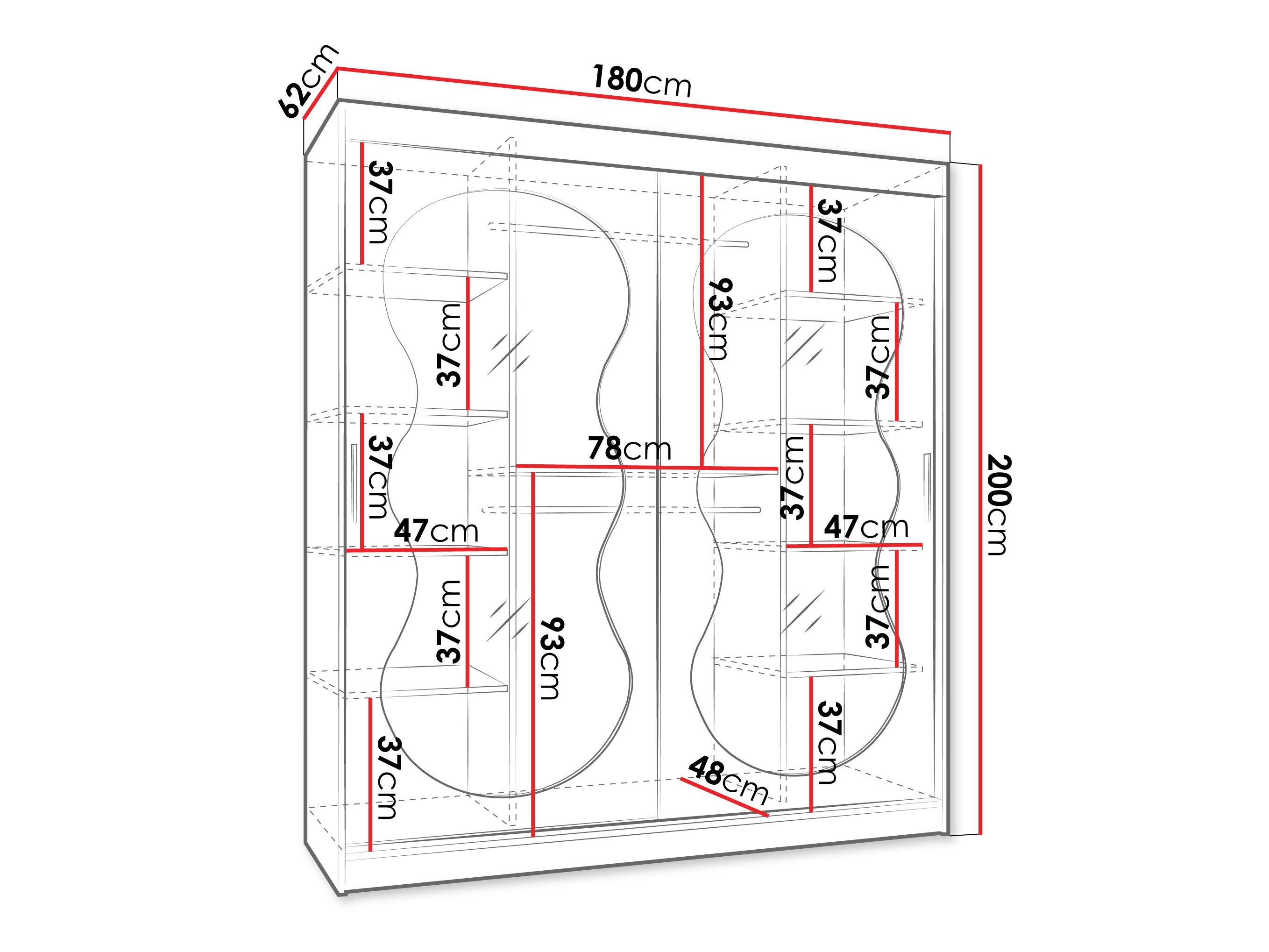 Kledingkast Hartford 530 (Zwart)