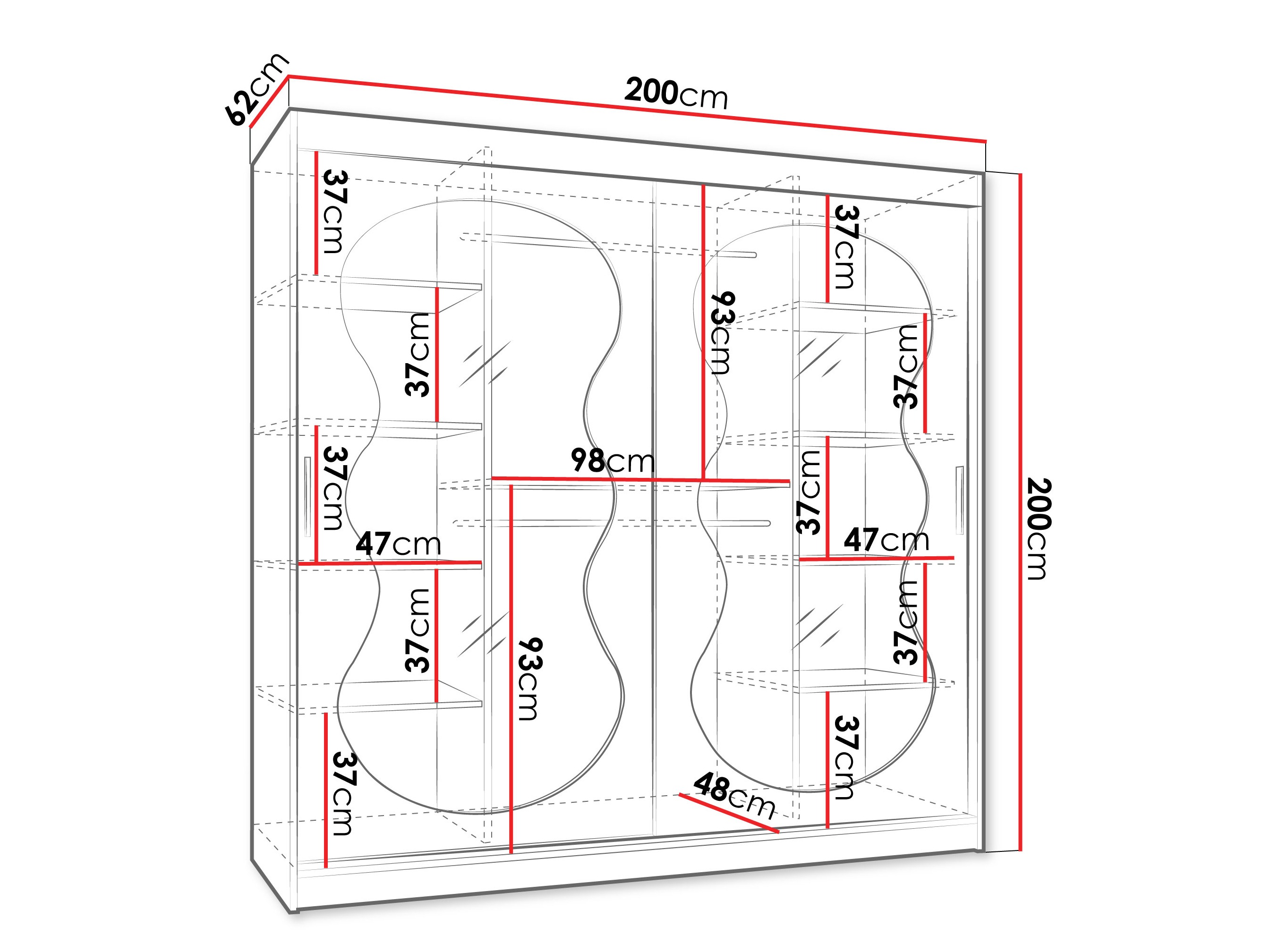 Kledingkast Hartford 532 (Kasjmier)