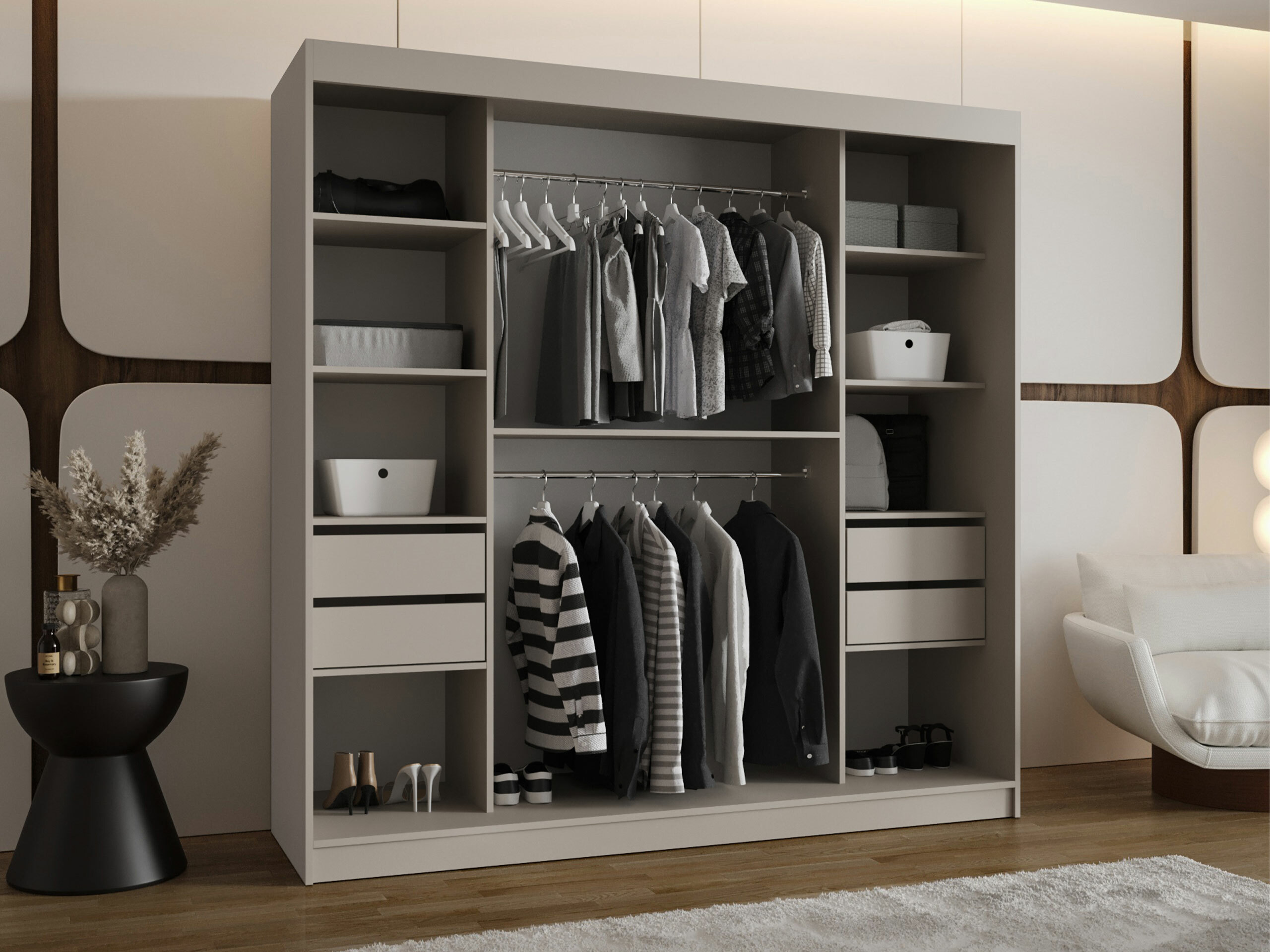 Kledingkast Hartford 532 (Zwart)