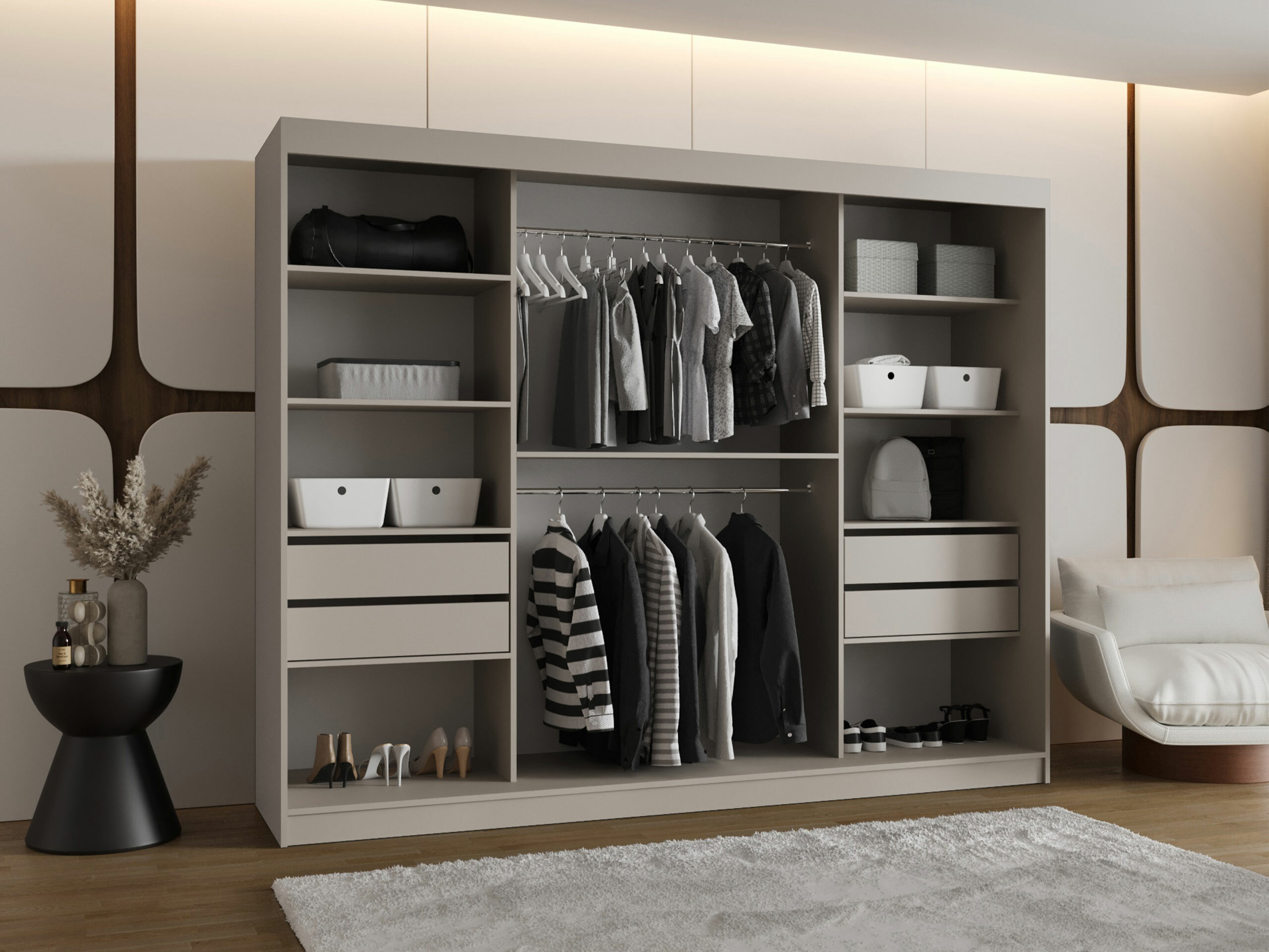 Kledingkast Hartford 533 (Zwart)