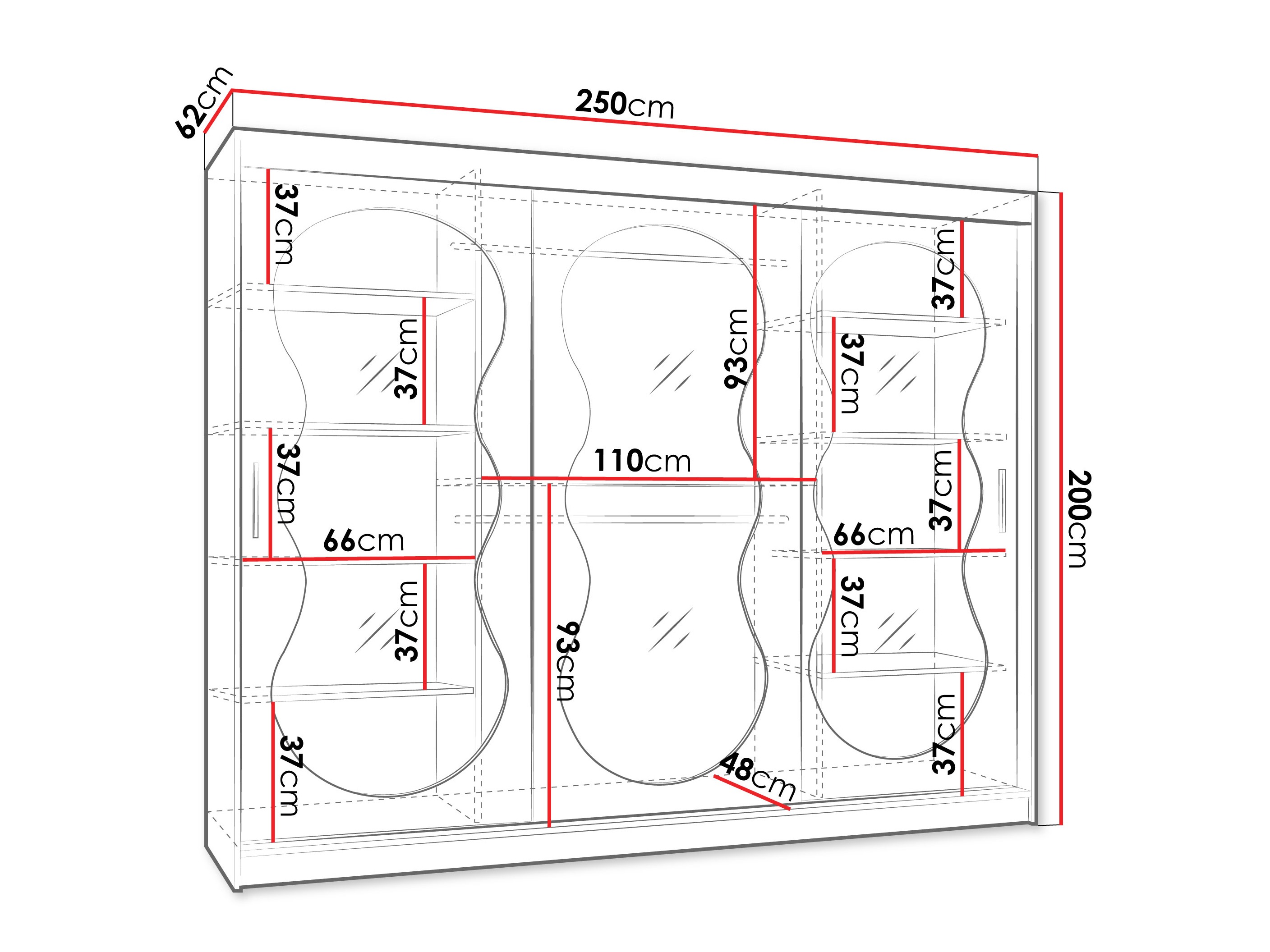 Kledingkast Hartford 534 (Kasjmier)