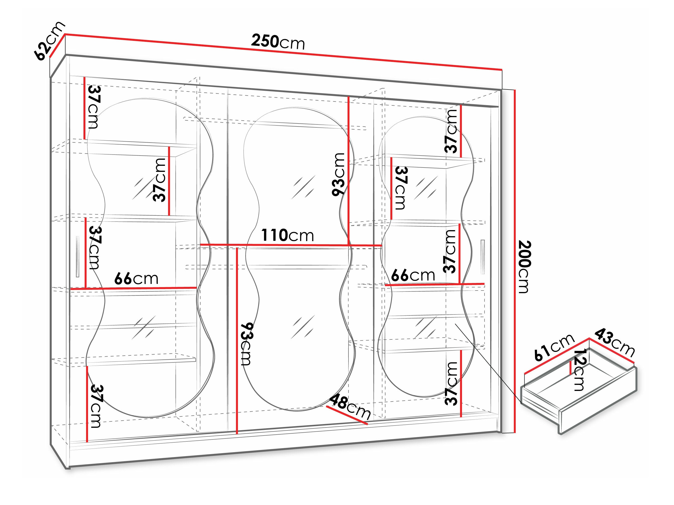 Kledingkast Hartford 534 (Kasjmier)