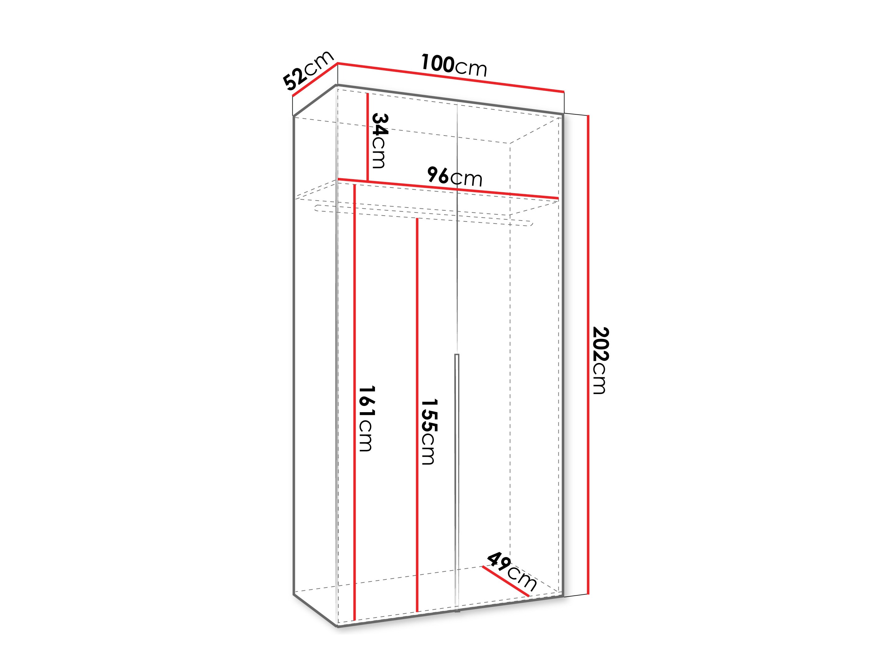 Kledingkast Hartford 535 (Wit)