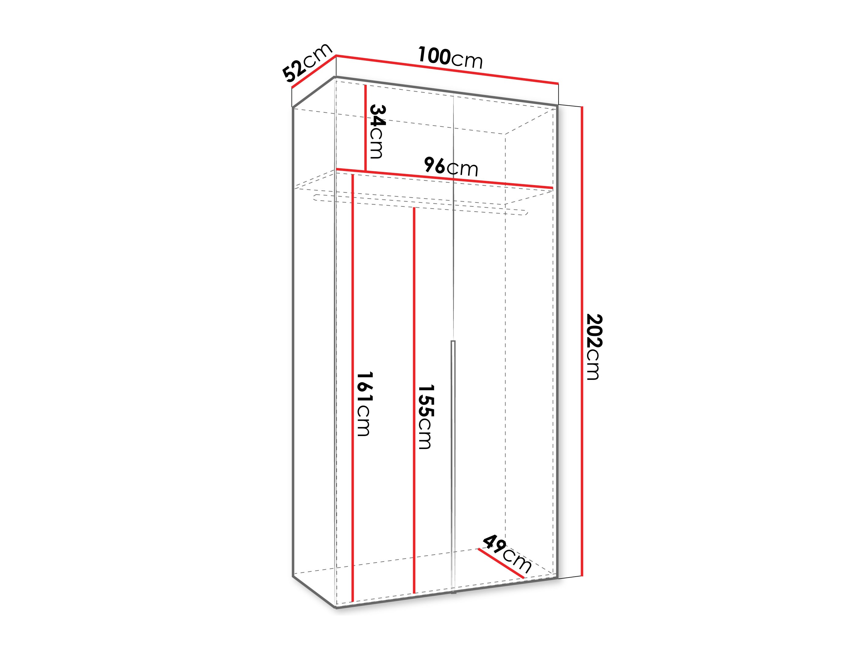 Kledingkast Hartford 535 (Wit)