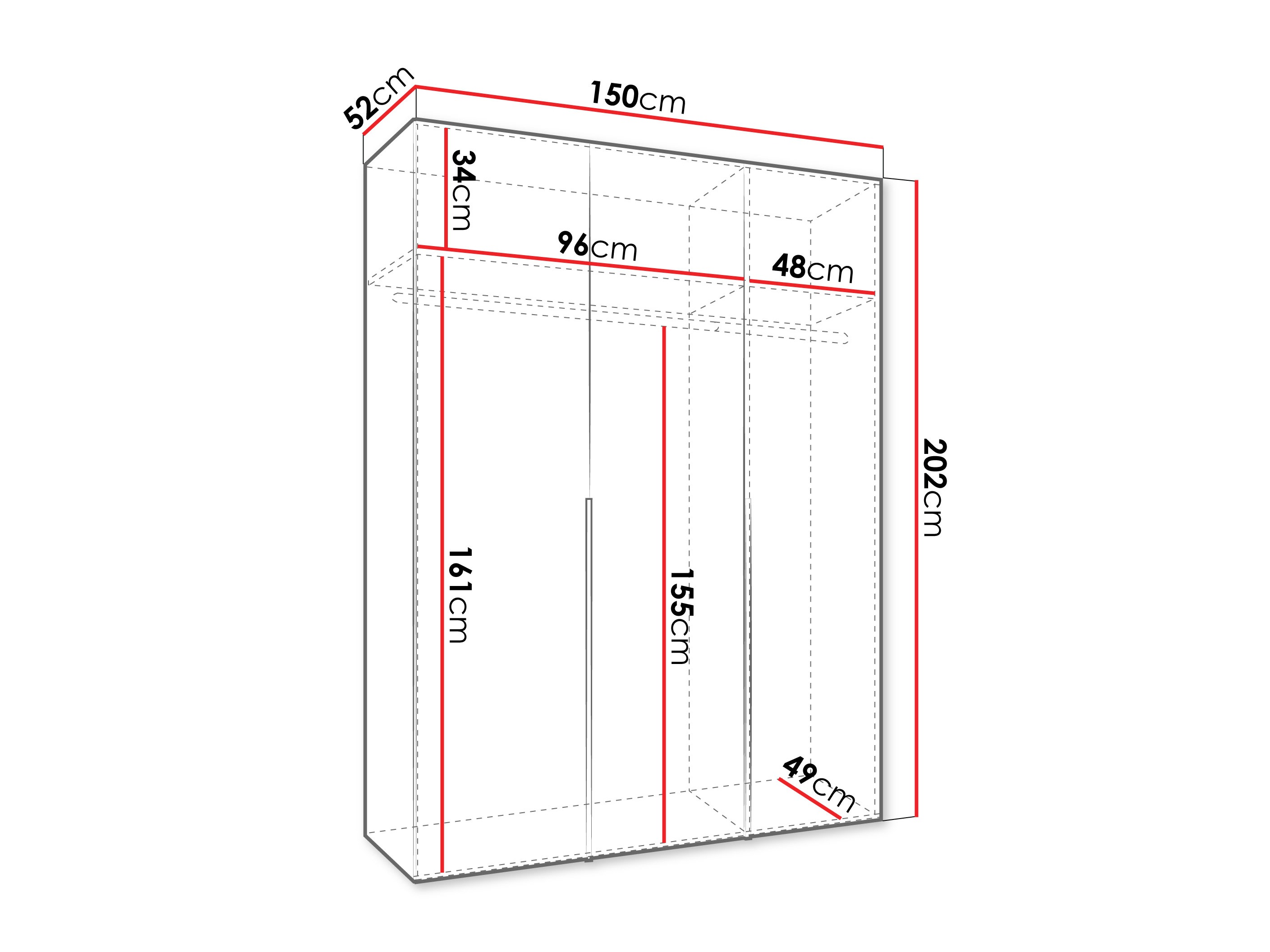 Kledingkast Hartford 536 (Wit)
