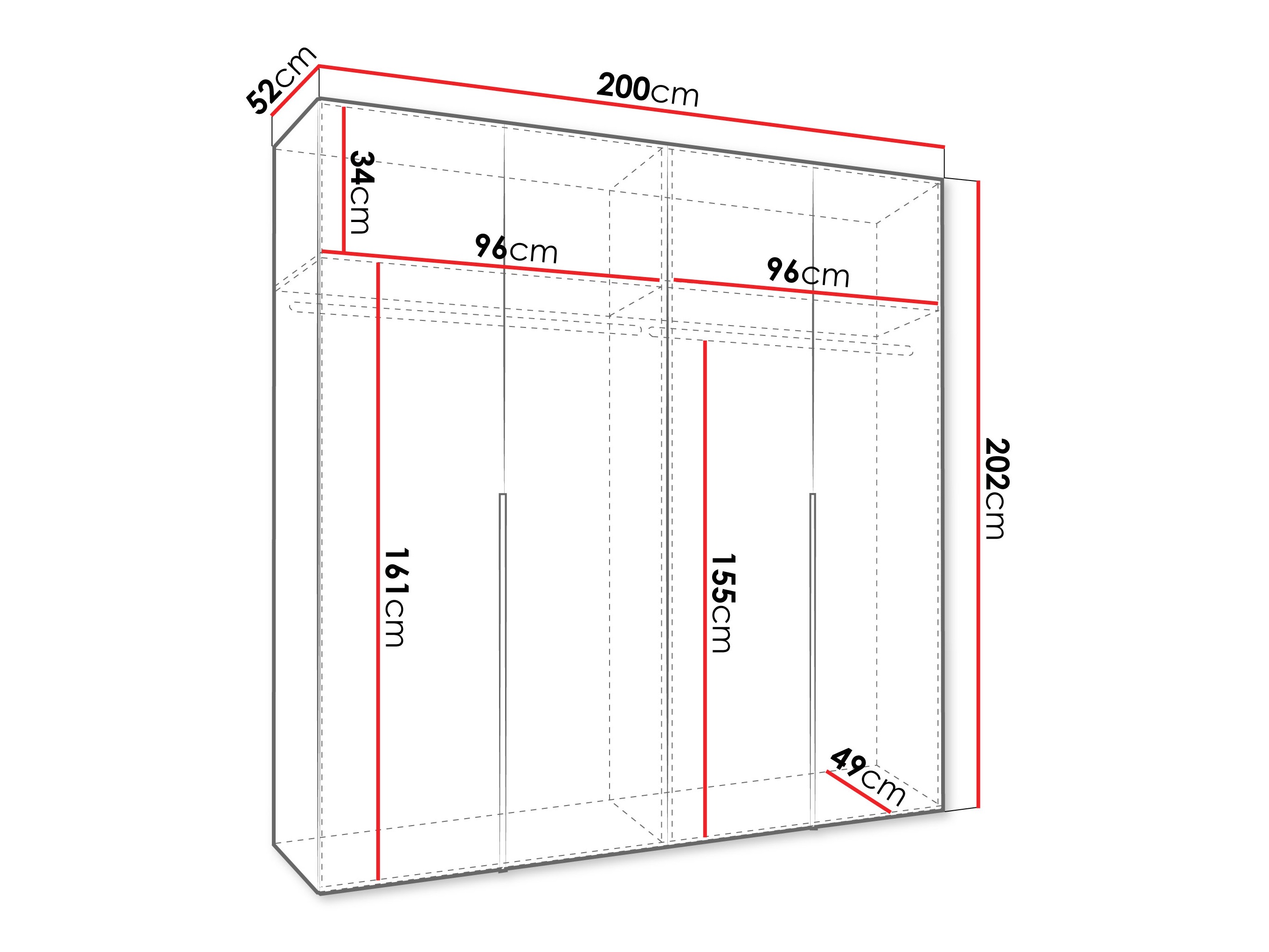 Kledingkast Hartford 537 (Kasjmier)