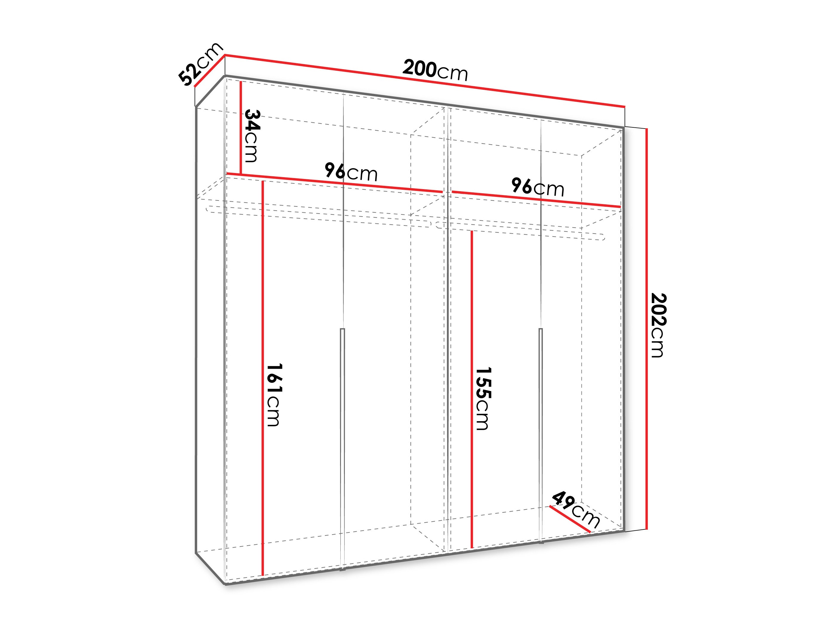 Kledingkast Hartford 537 (Wit)