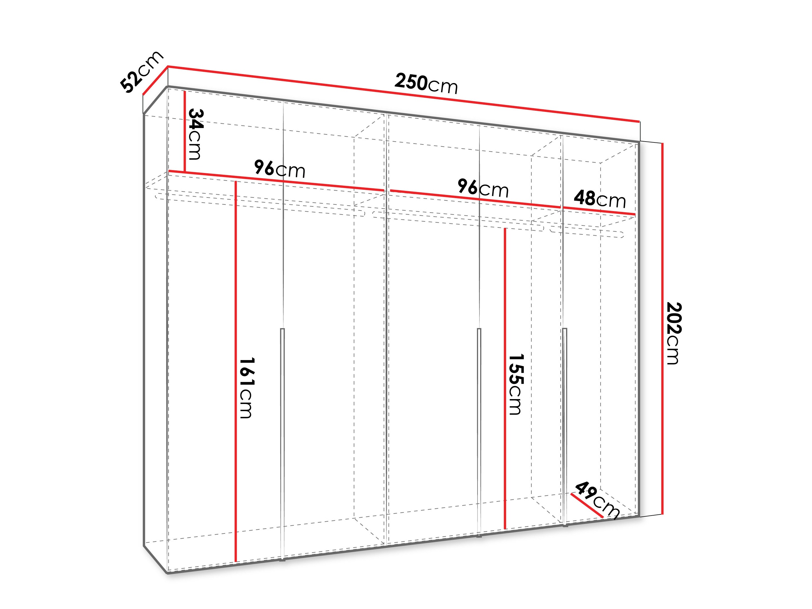 Kledingkast Hartford 538 (Kasjmier)