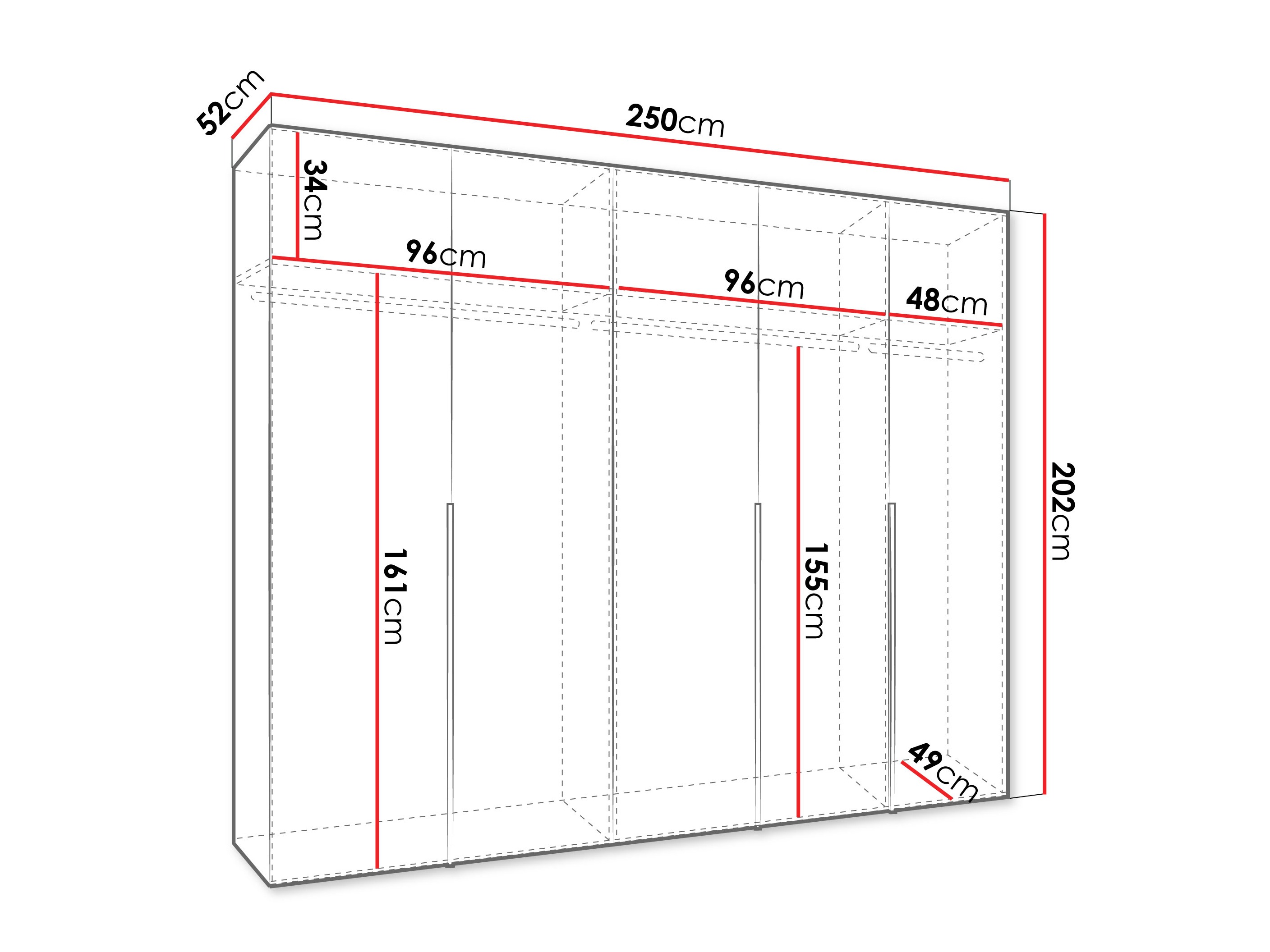 Kledingkast Hartford 538 (Wit)