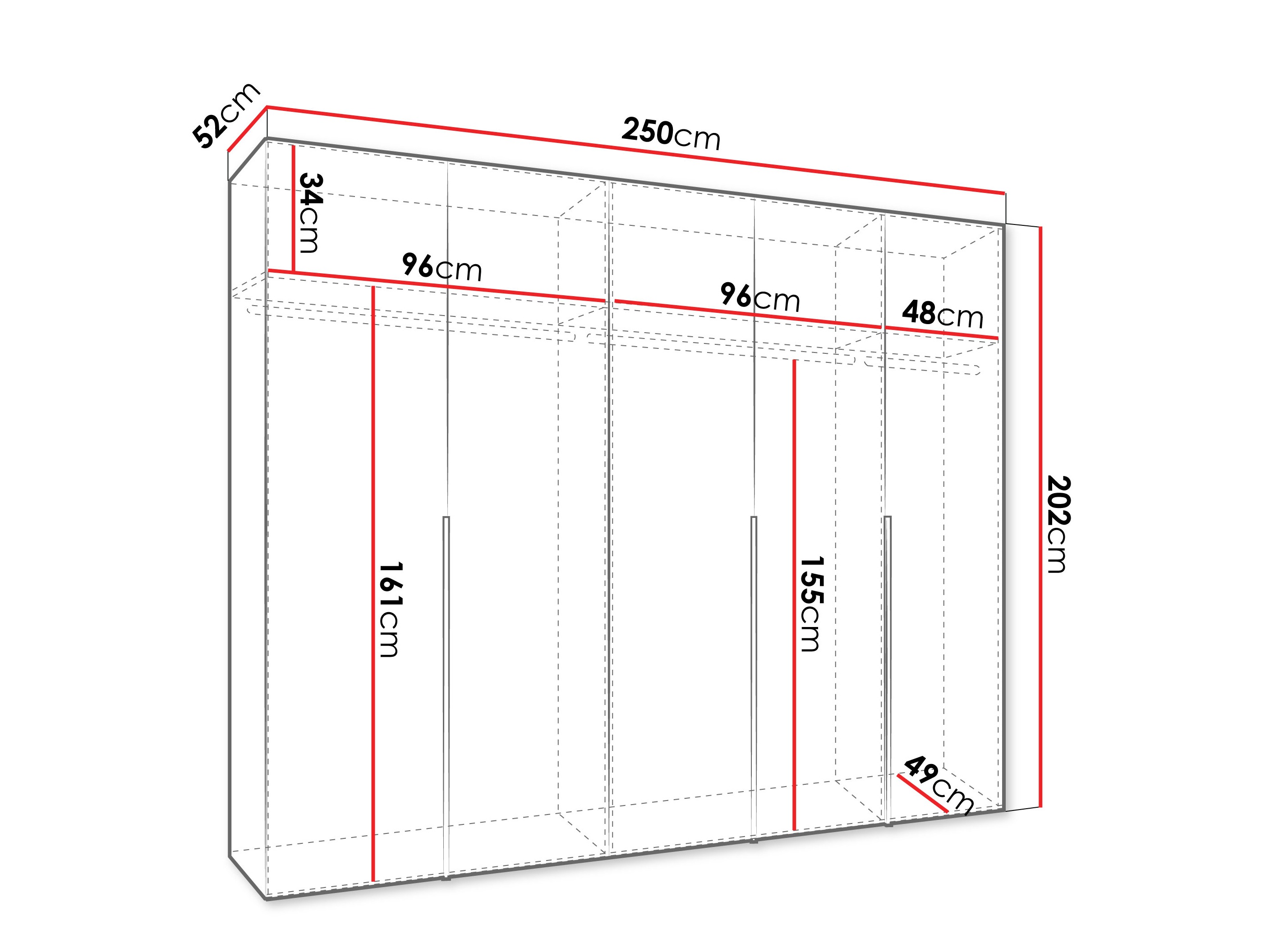 Kledingkast Hartford 538 (Zwart)