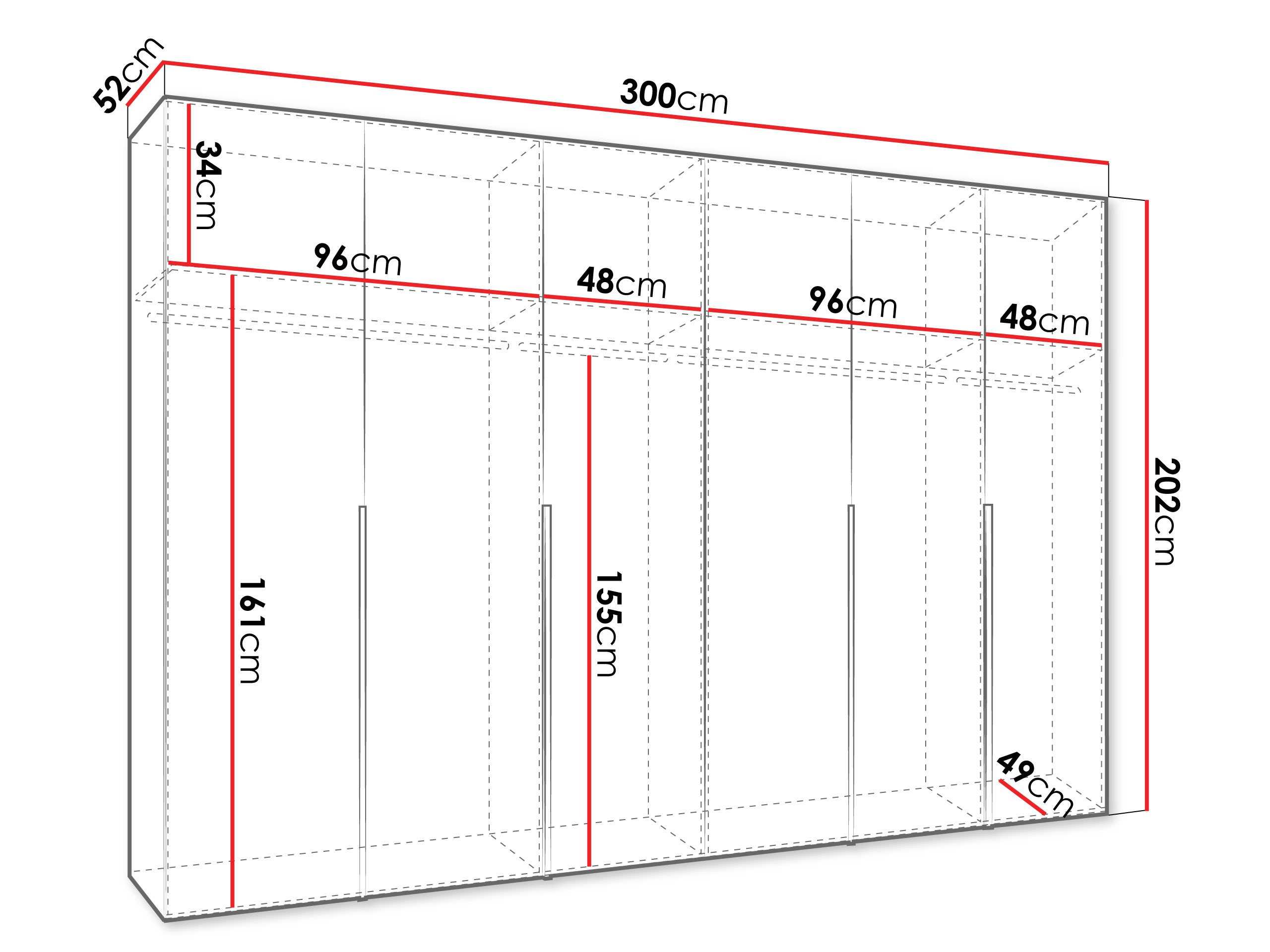 Kledingkast Hartford 539 (Wit)