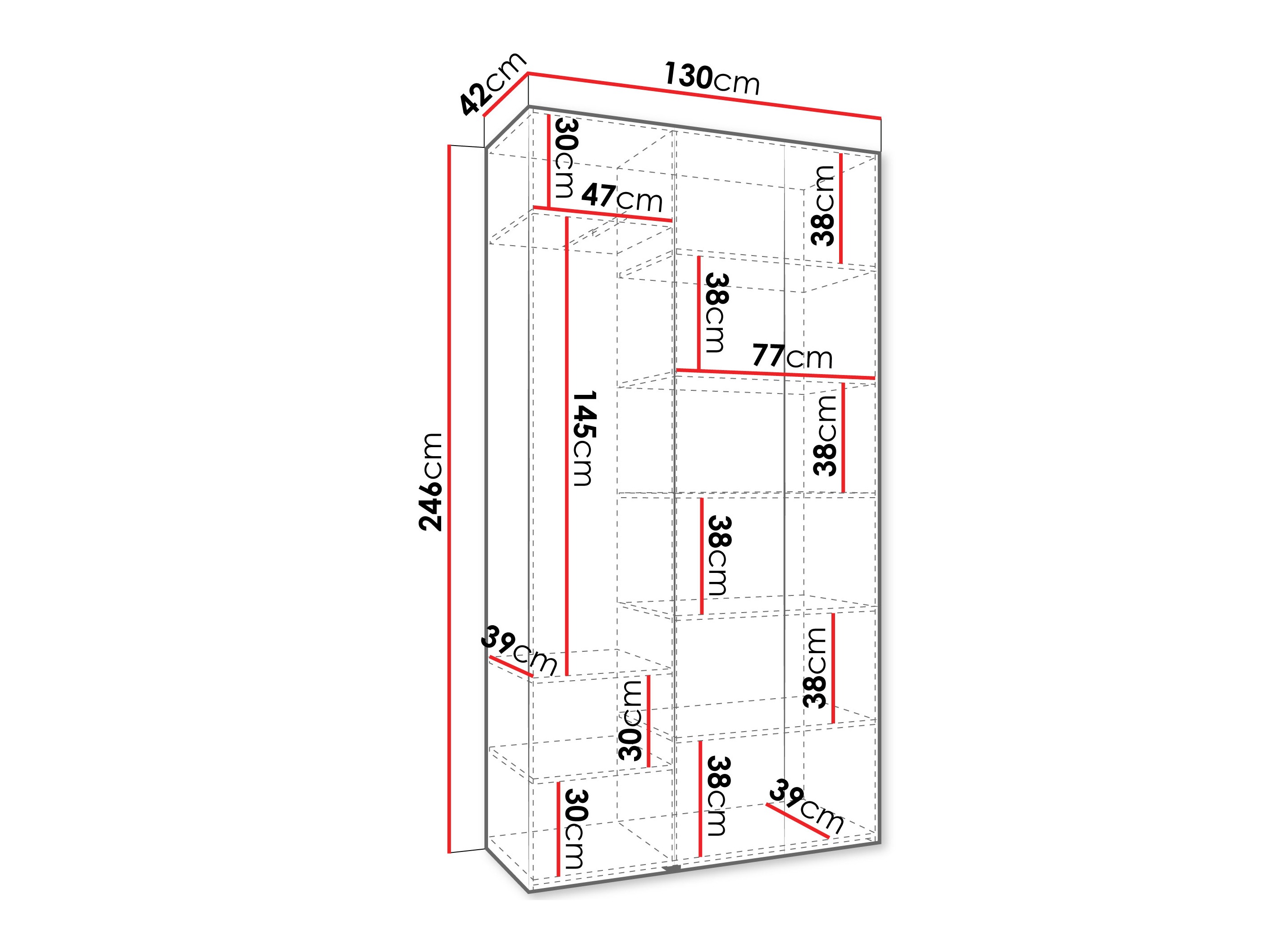 Kledingkast Hartford 544 (Kasjmier)