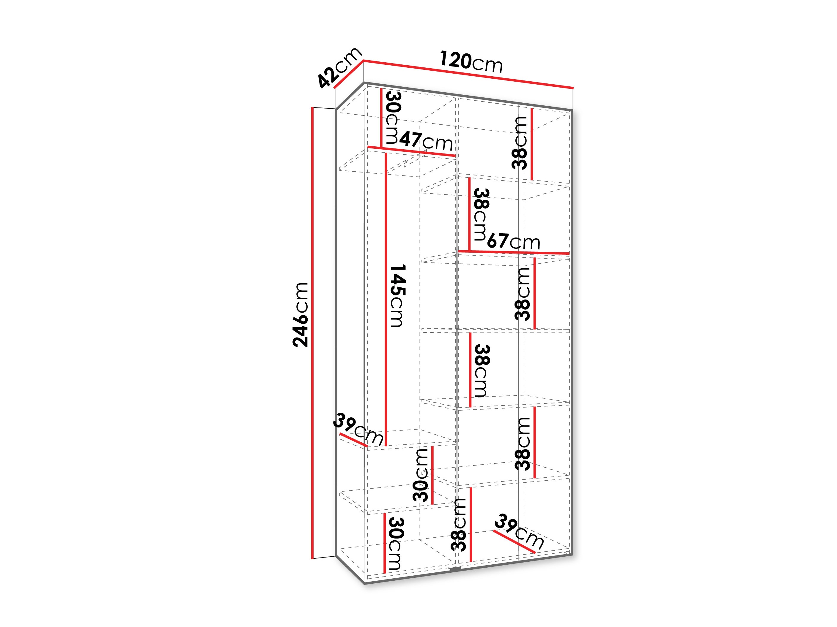 Kledingkast Hartford 544 (Wit)