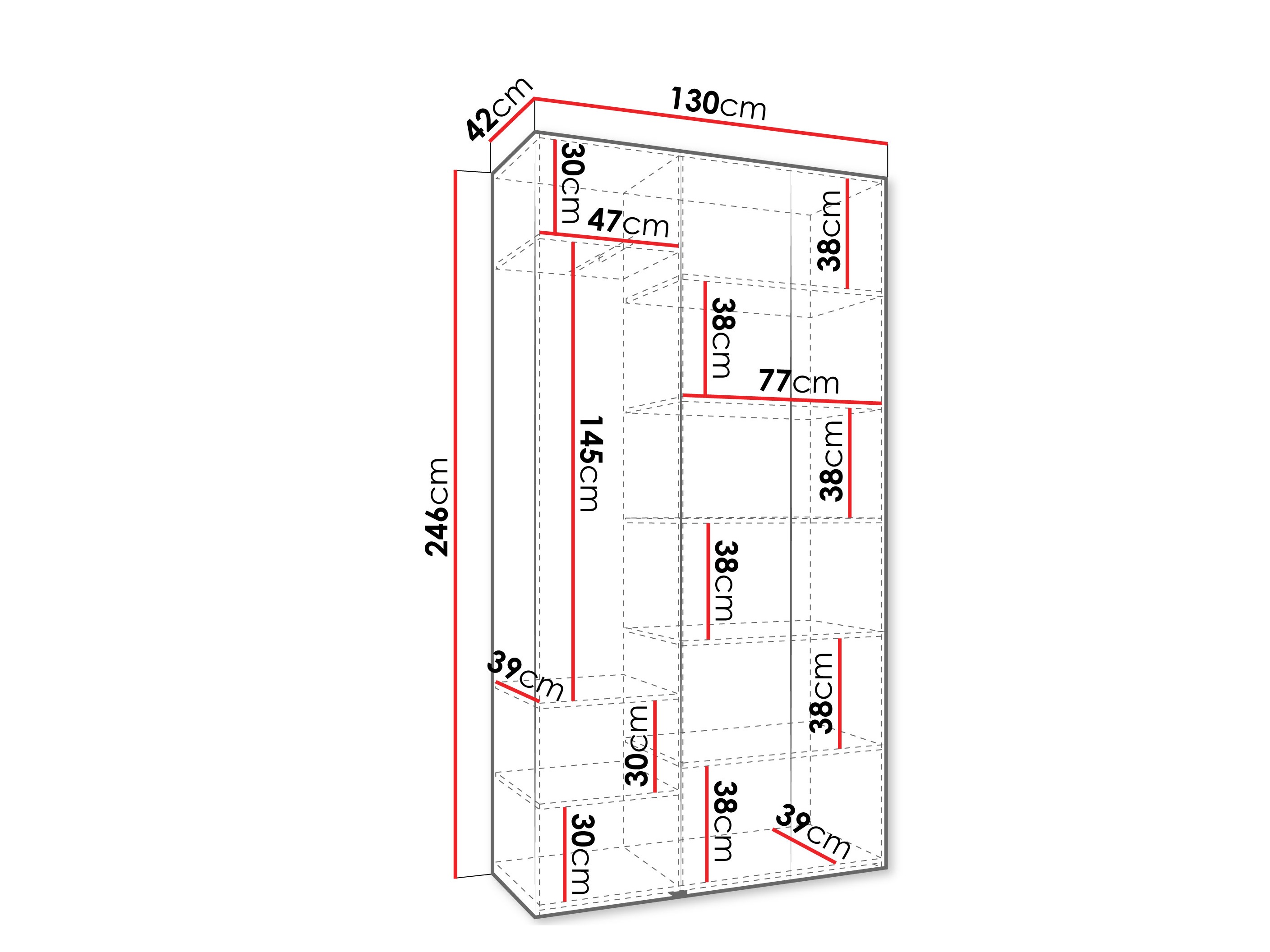 Kledingkast Hartford 544 (Wit)