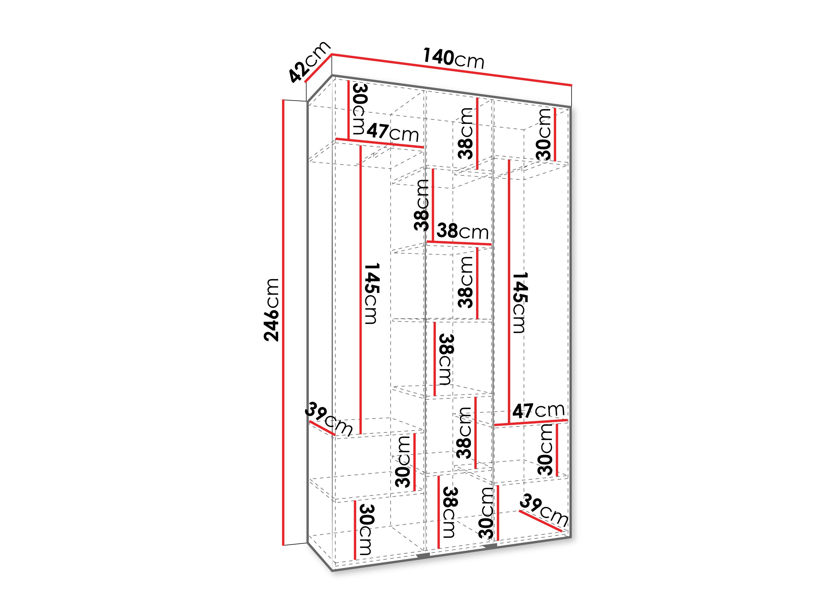 Kledingkast Hartford 544 (Wit)