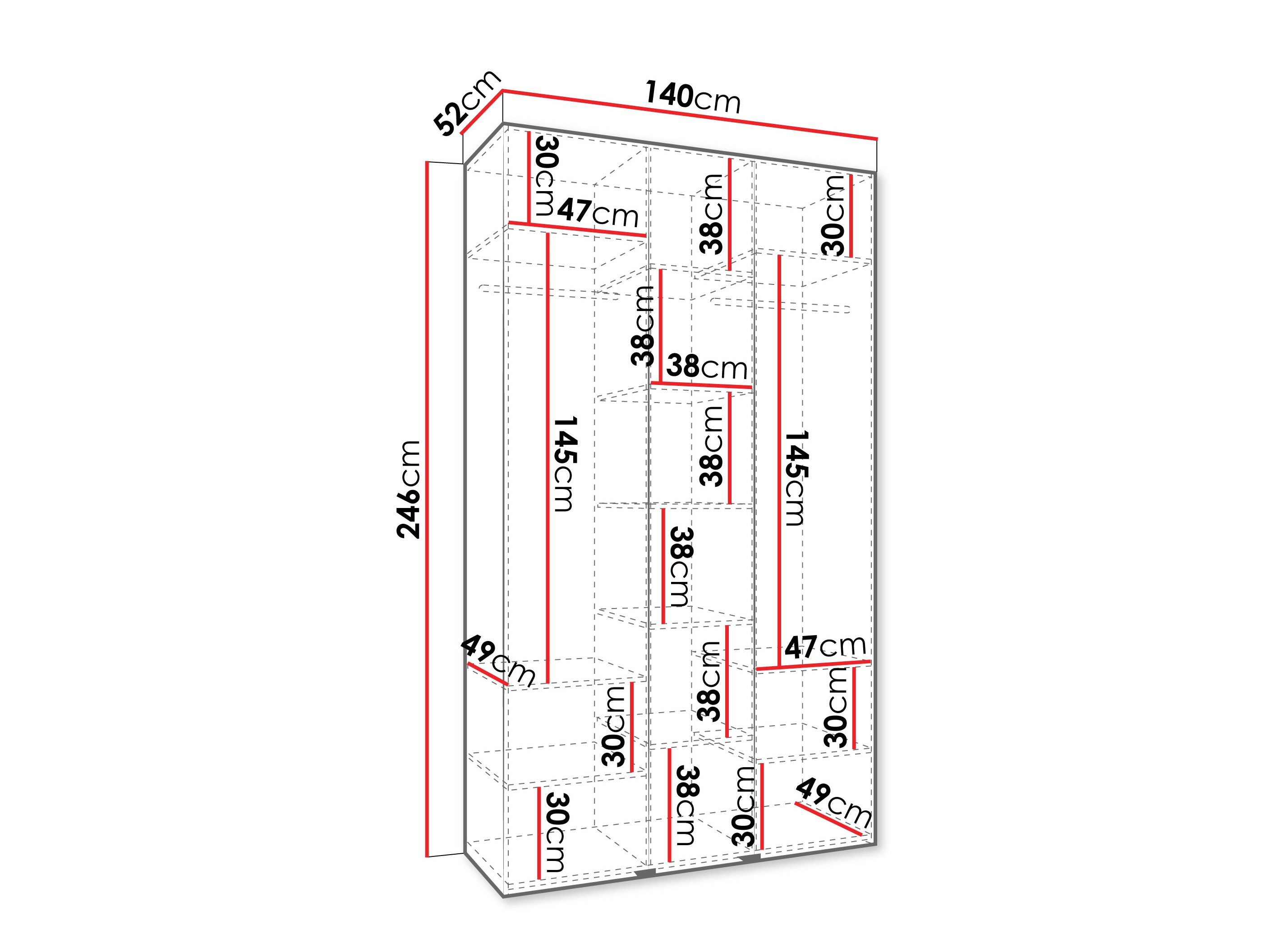Kledingkast Hartford 544 (Wit)