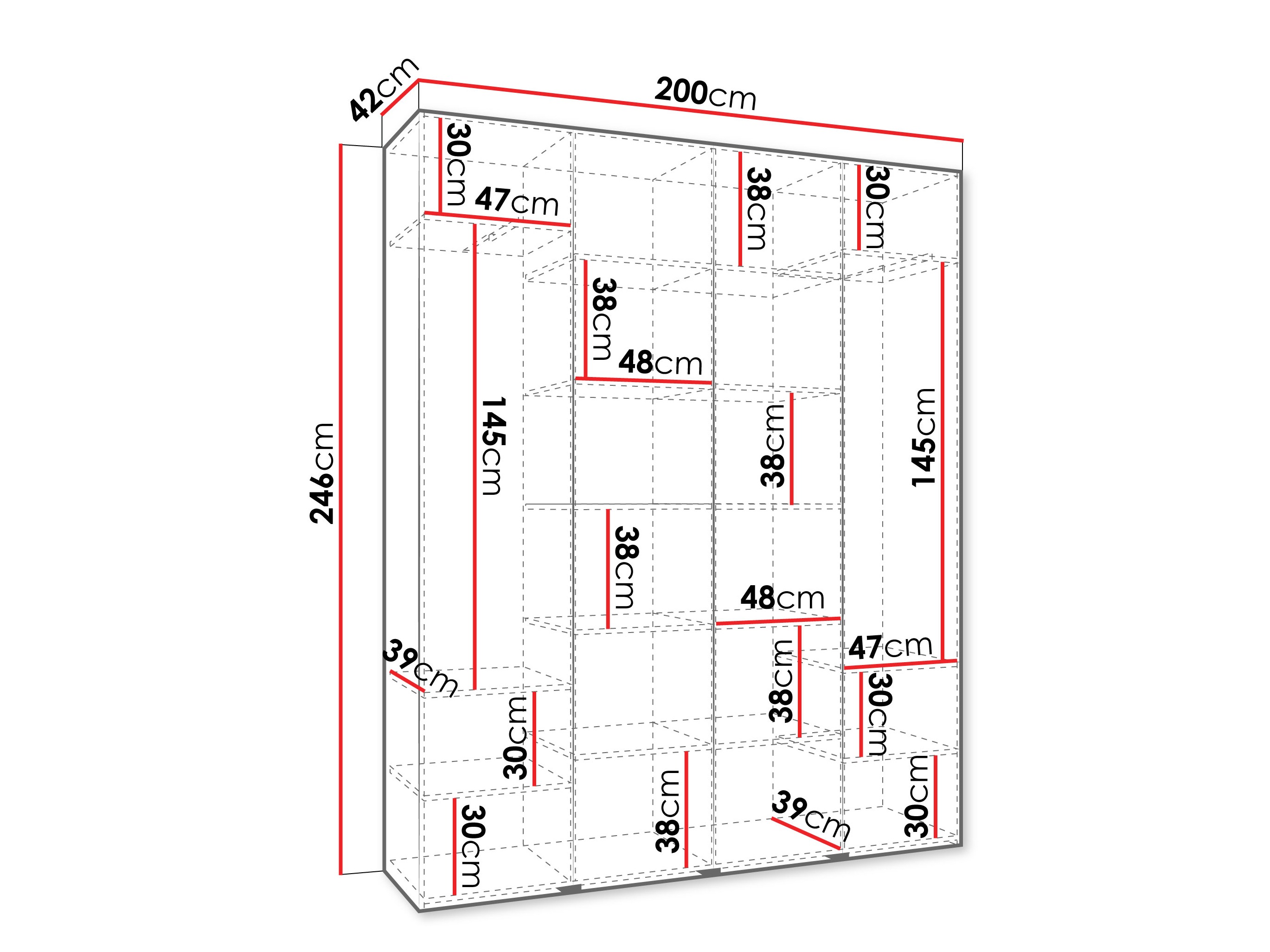 Kledingkast Hartford 554 (Kasjmier)