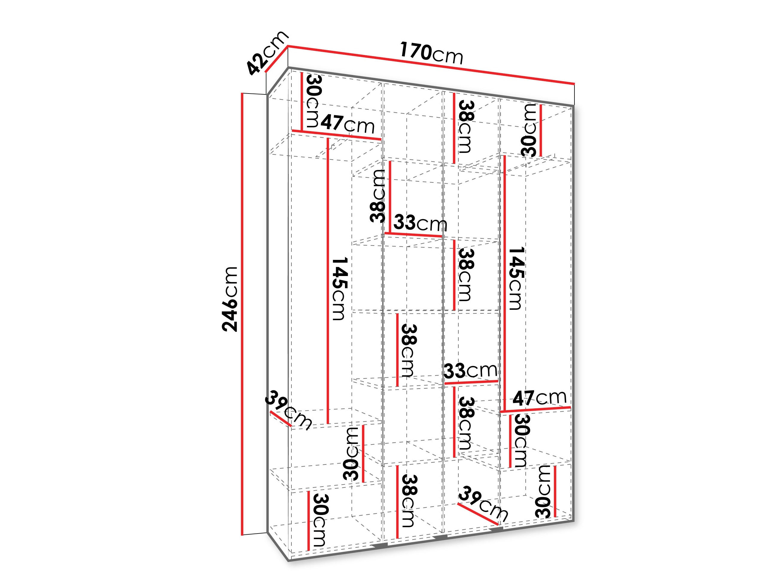 Kledingkast Hartford 554 (Wit)