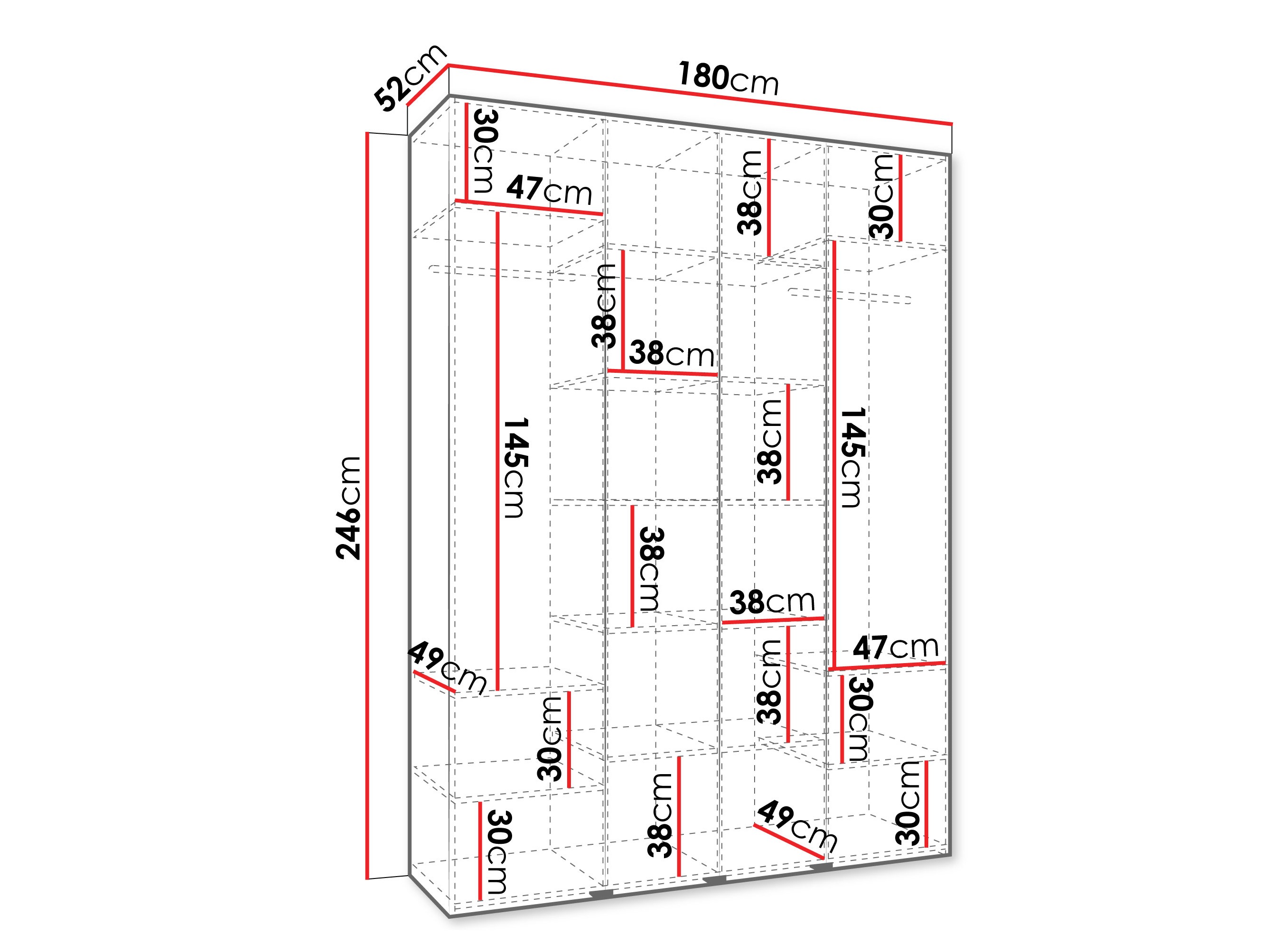 Kledingkast Hartford 554 (Wit)
