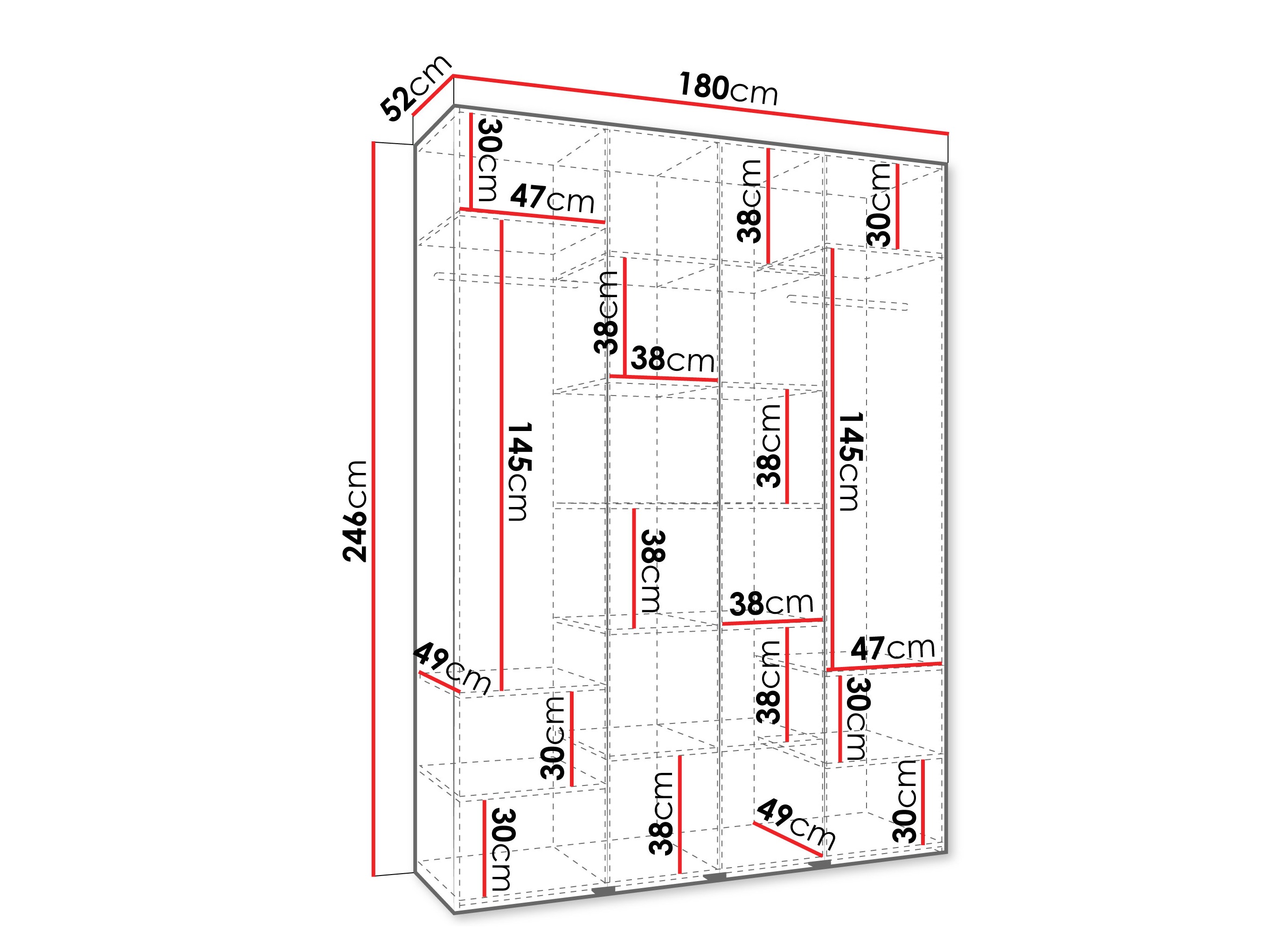 Kledingkast Hartford 554 (Wit)