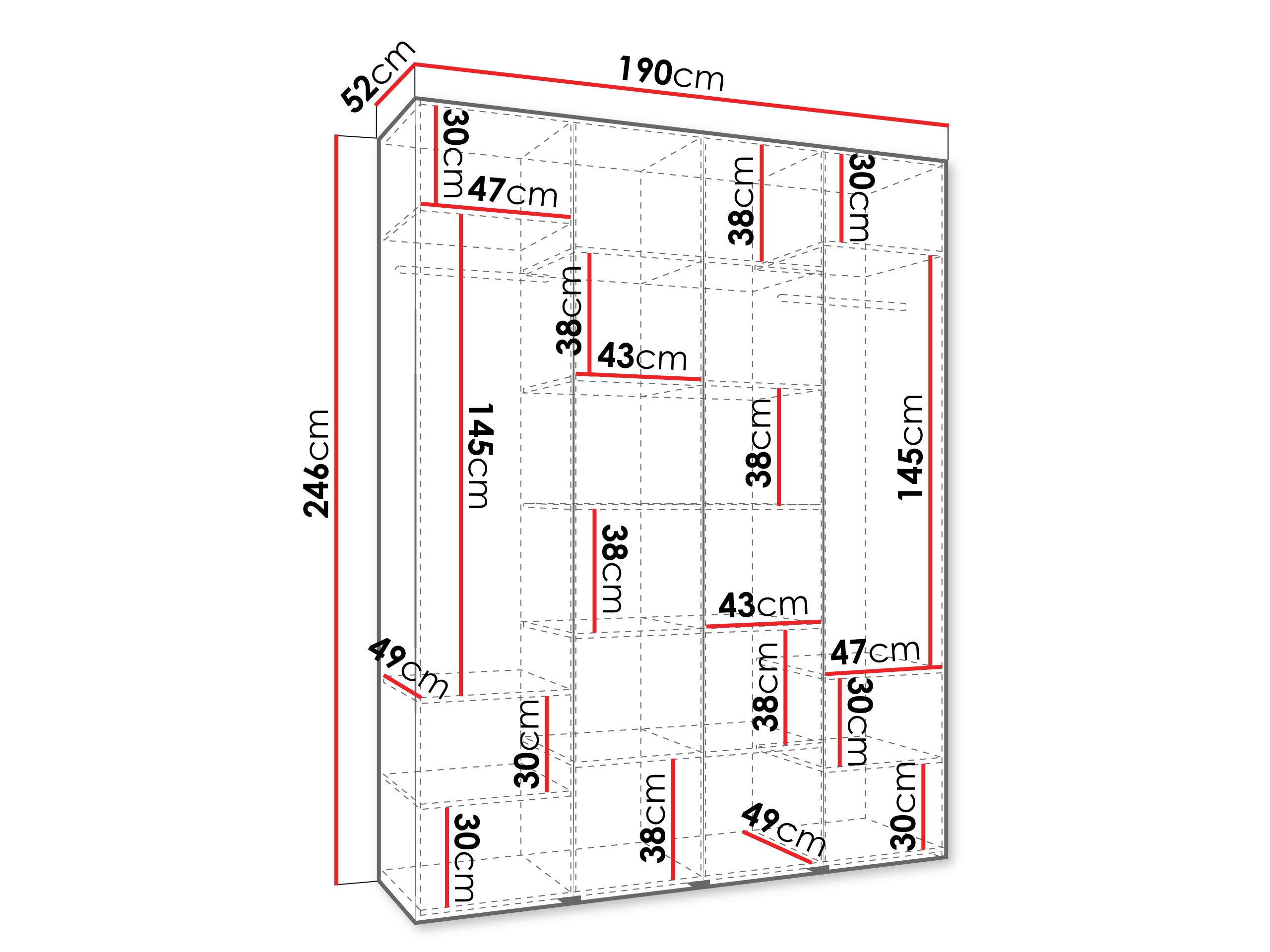 Kledingkast Hartford 554 (Wit)