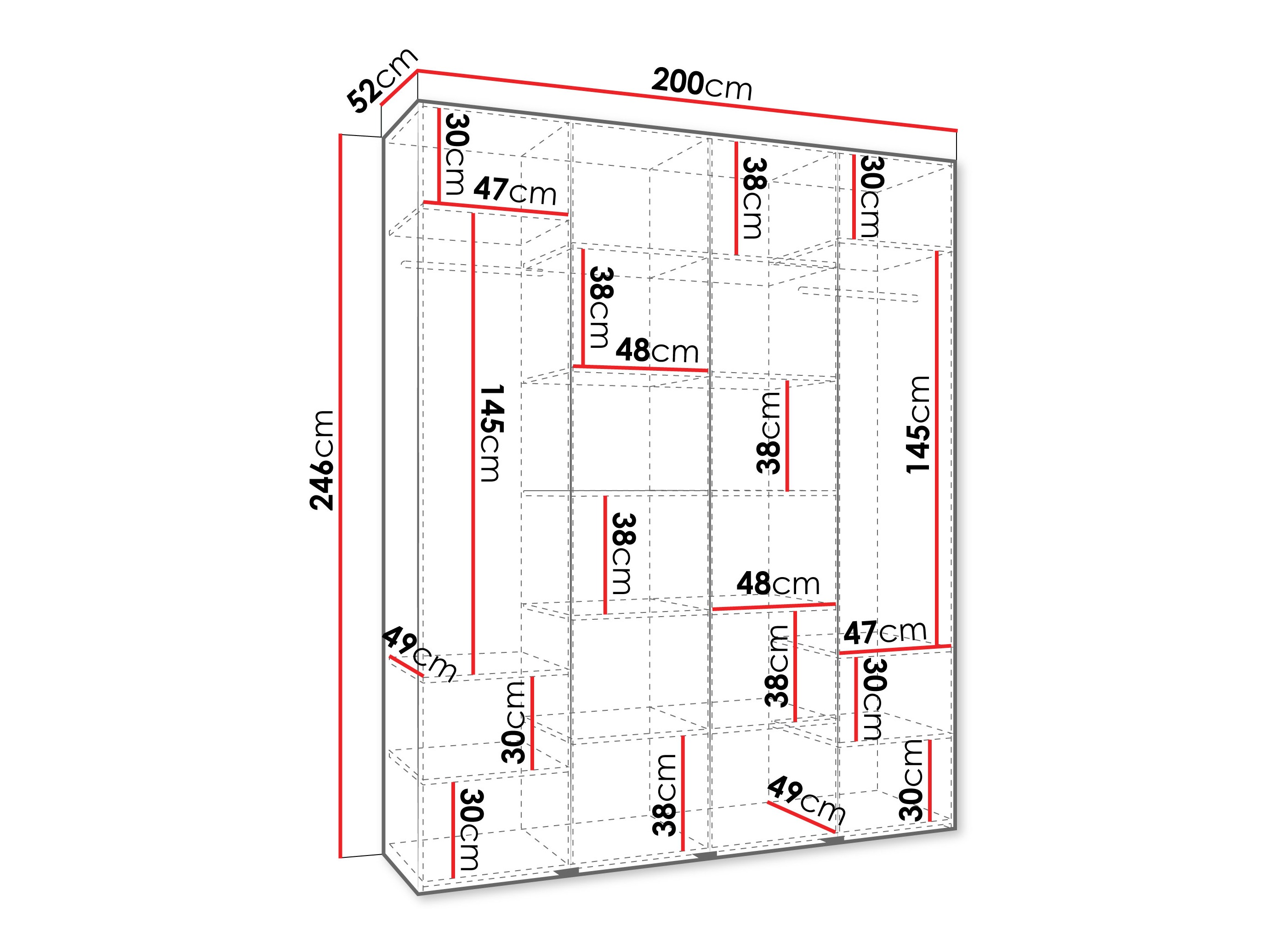 Kledingkast Hartford 554 (Wit)