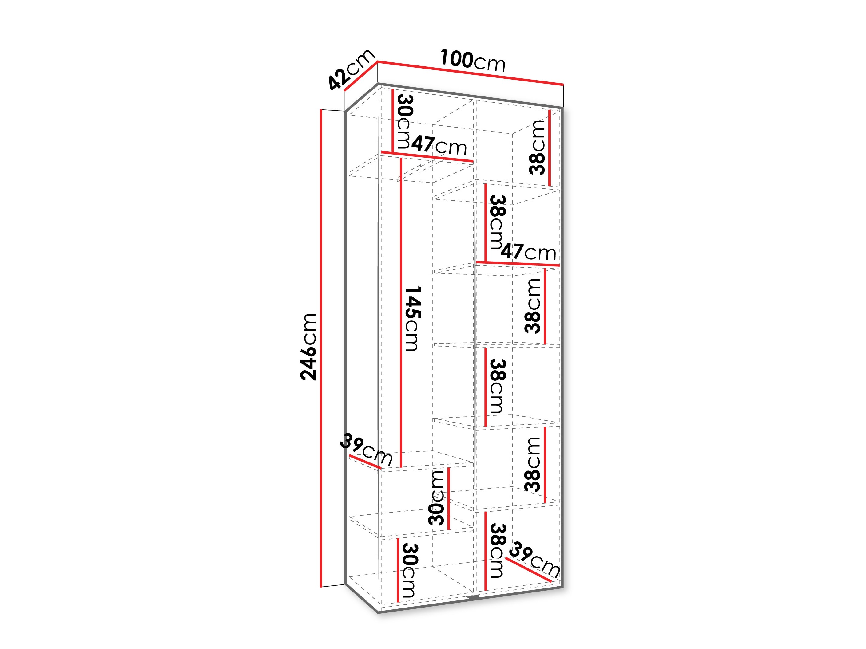 Kledingkast Hartford 562 (Wit)