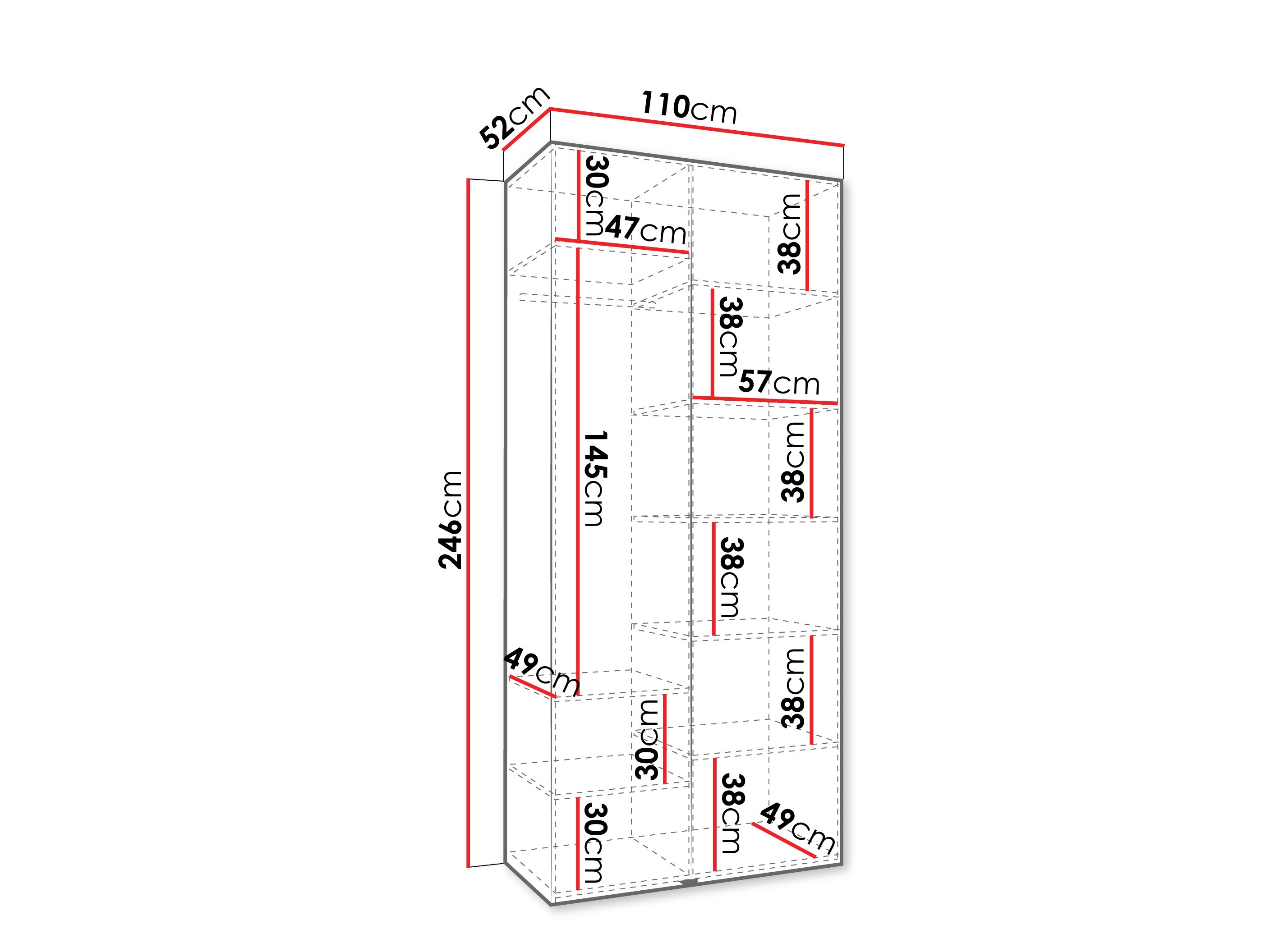 Kledingkast Hartford 562 (Wit)