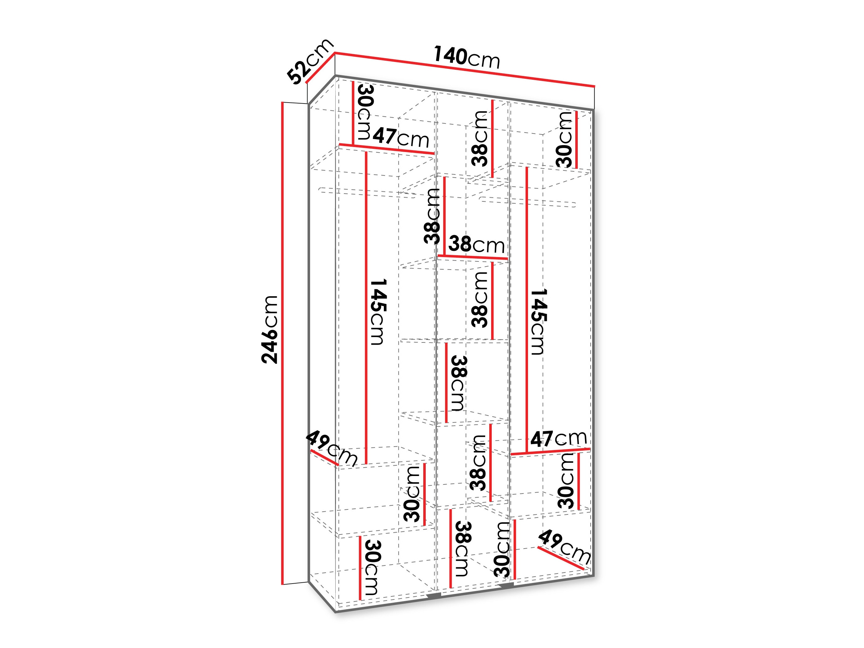 Kledingkast Hartford 563 (Kasjmier)