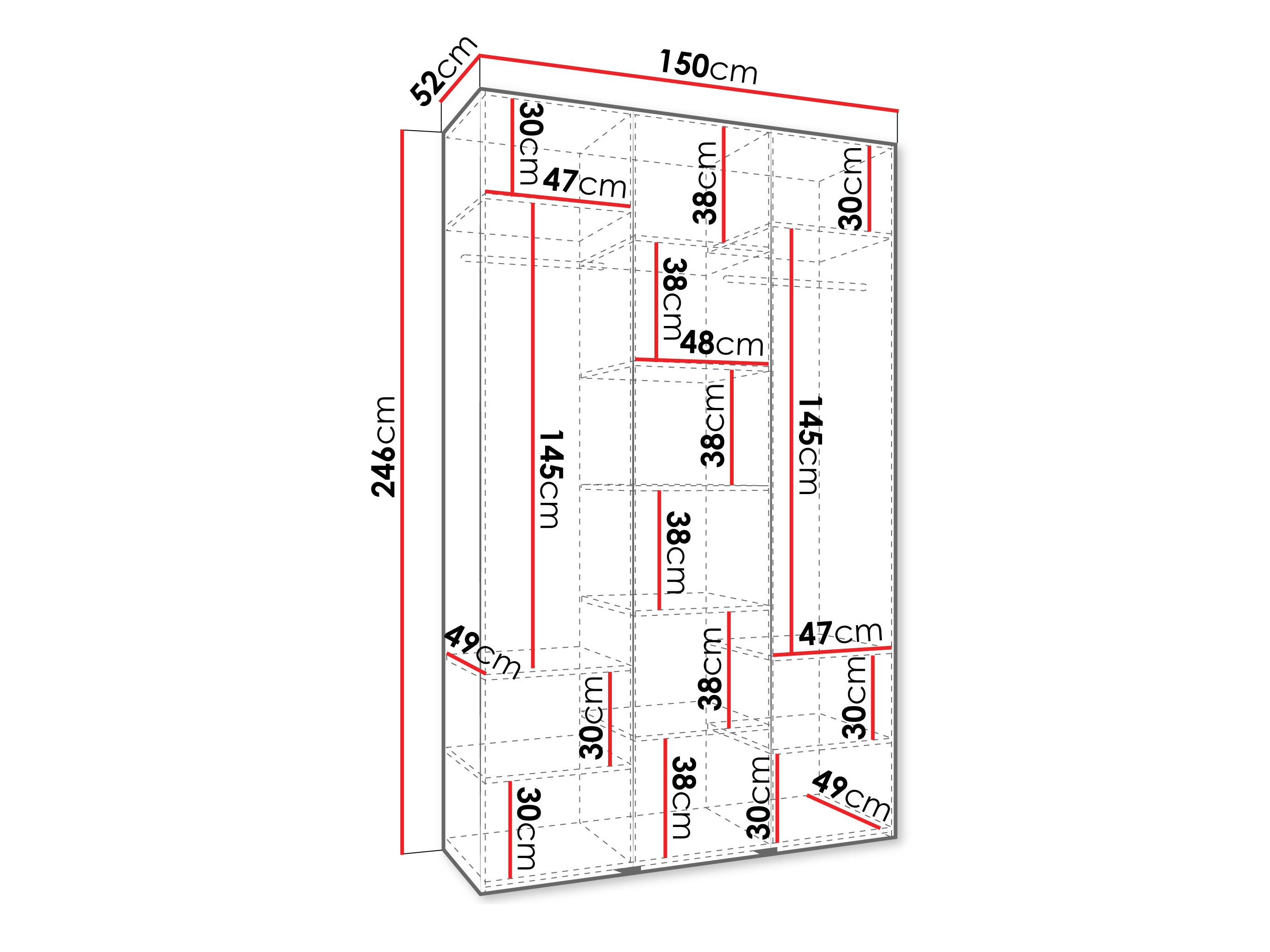 Kledingkast Hartford 563 (Kasjmier)