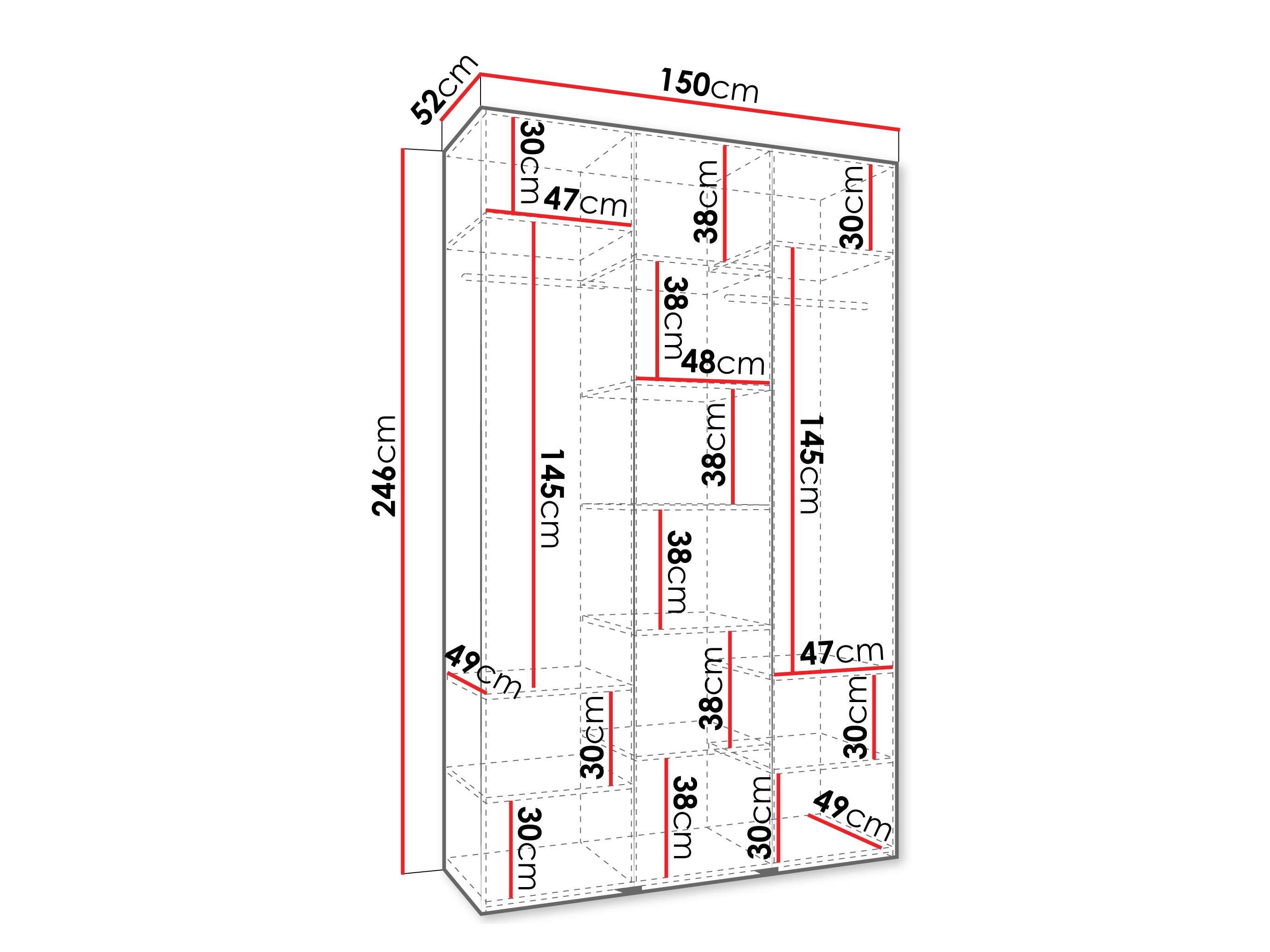 Kledingkast Hartford 563 (Kasjmier)