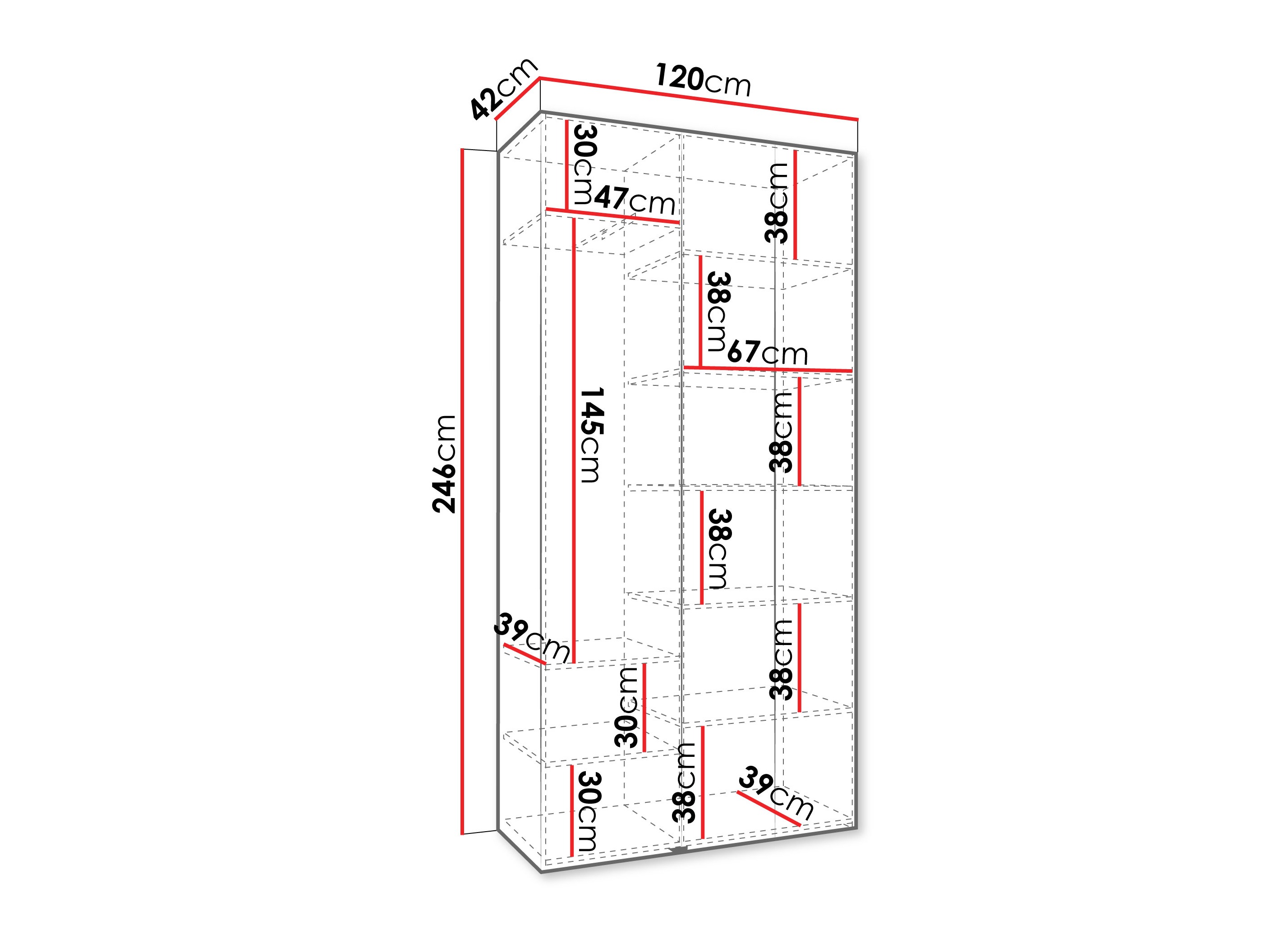Kledingkast Hartford 563 (Wit)