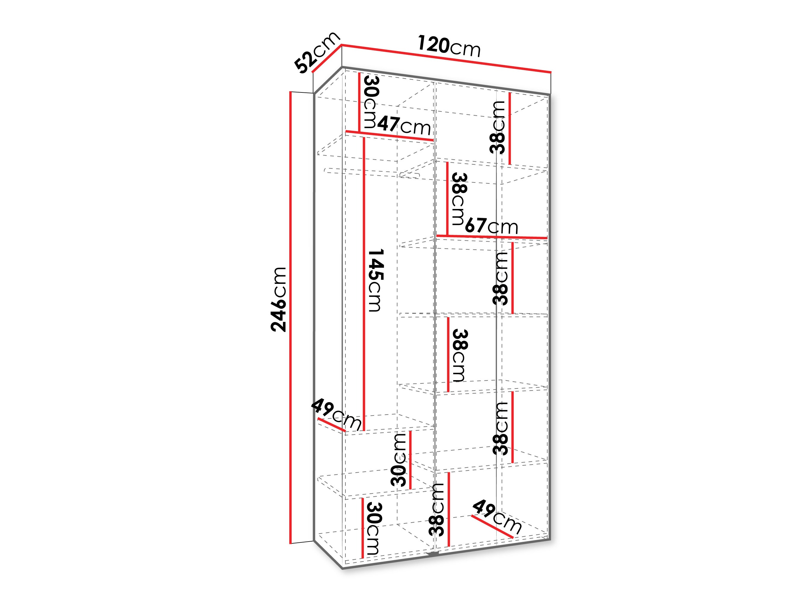 Kledingkast Hartford 563 (Wit)