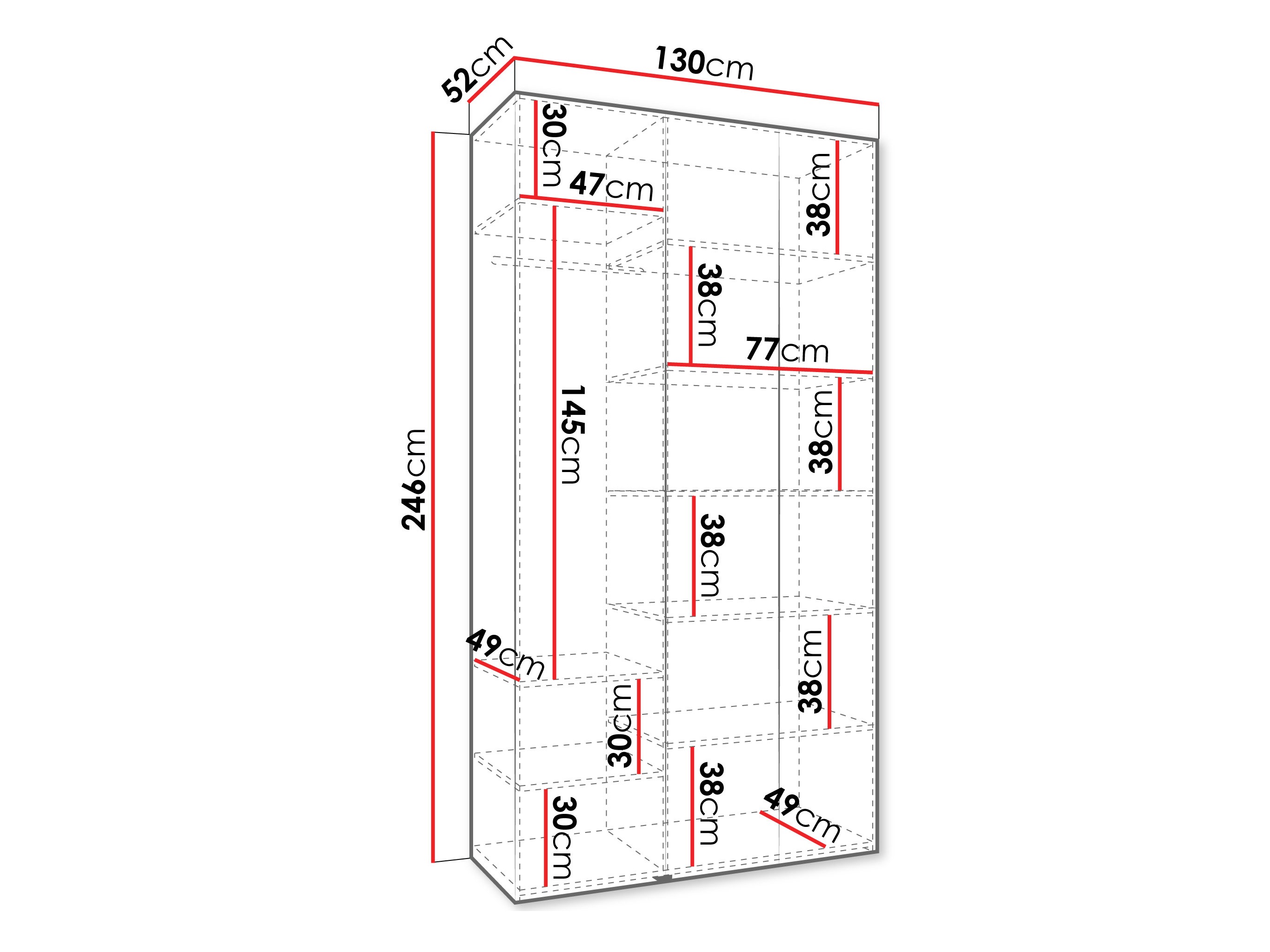 Kledingkast Hartford 563 (Wit)