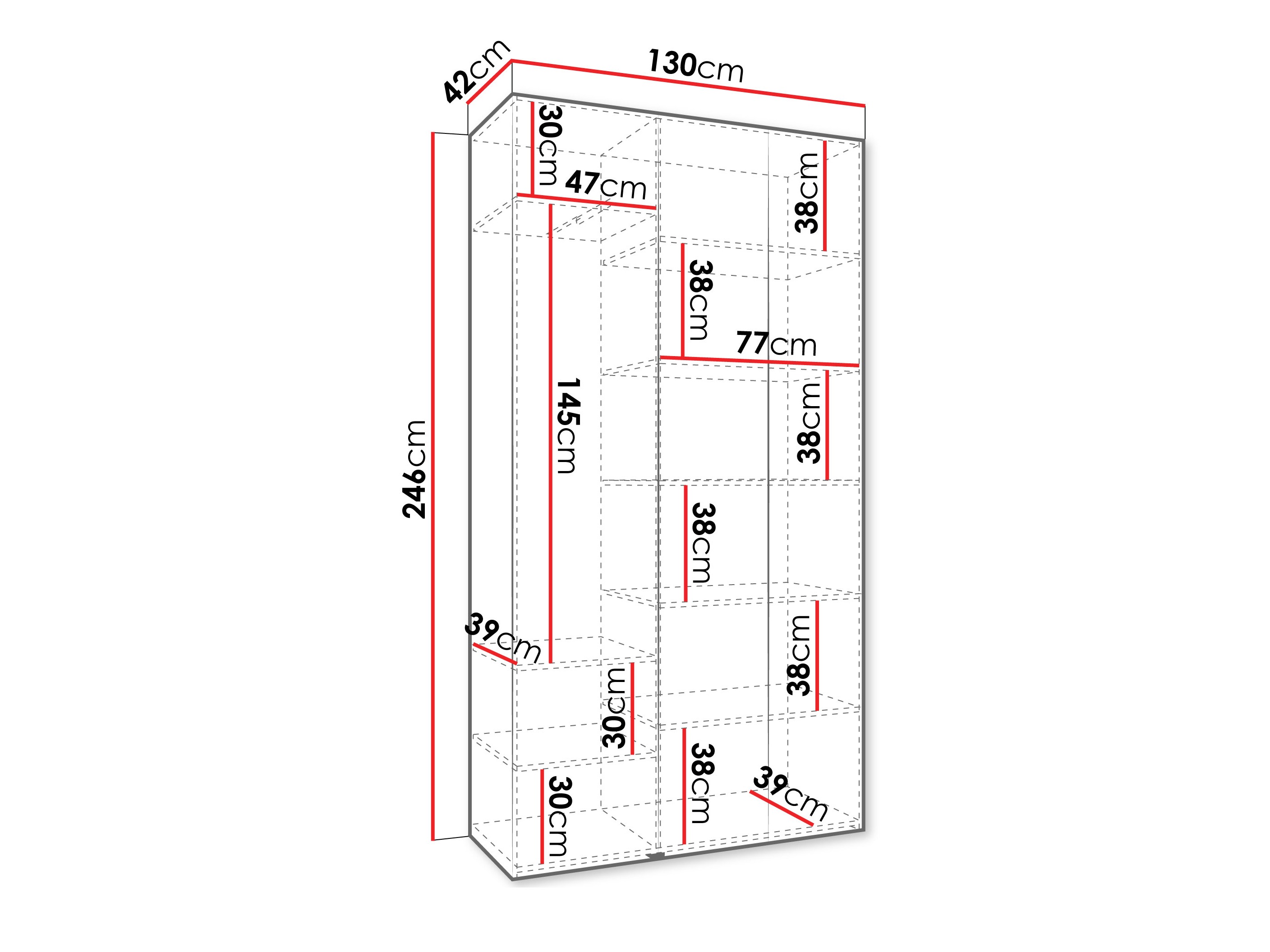 Kledingkast Hartford 563 (Wit)