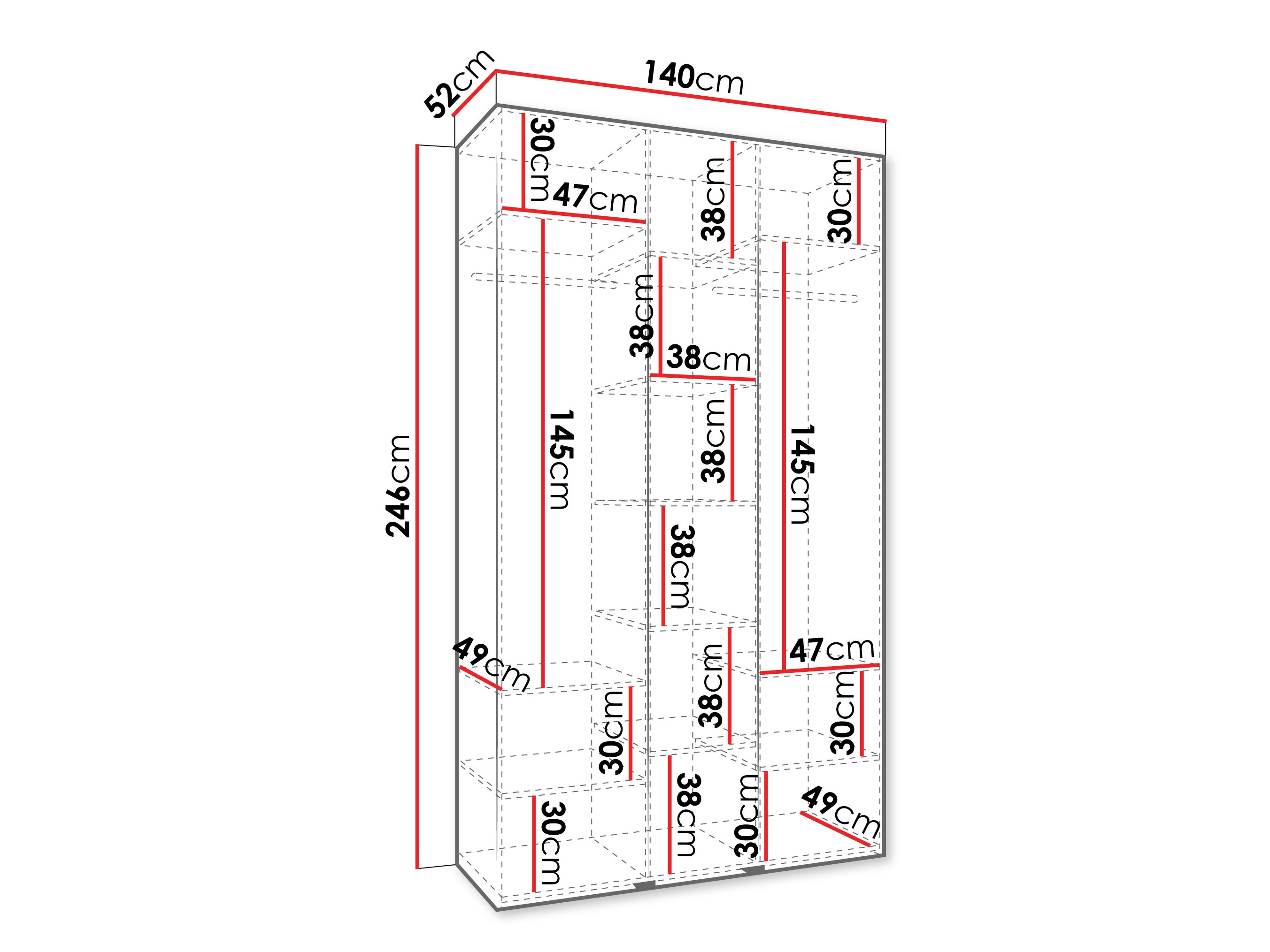 Kledingkast Hartford 563 (Wit)