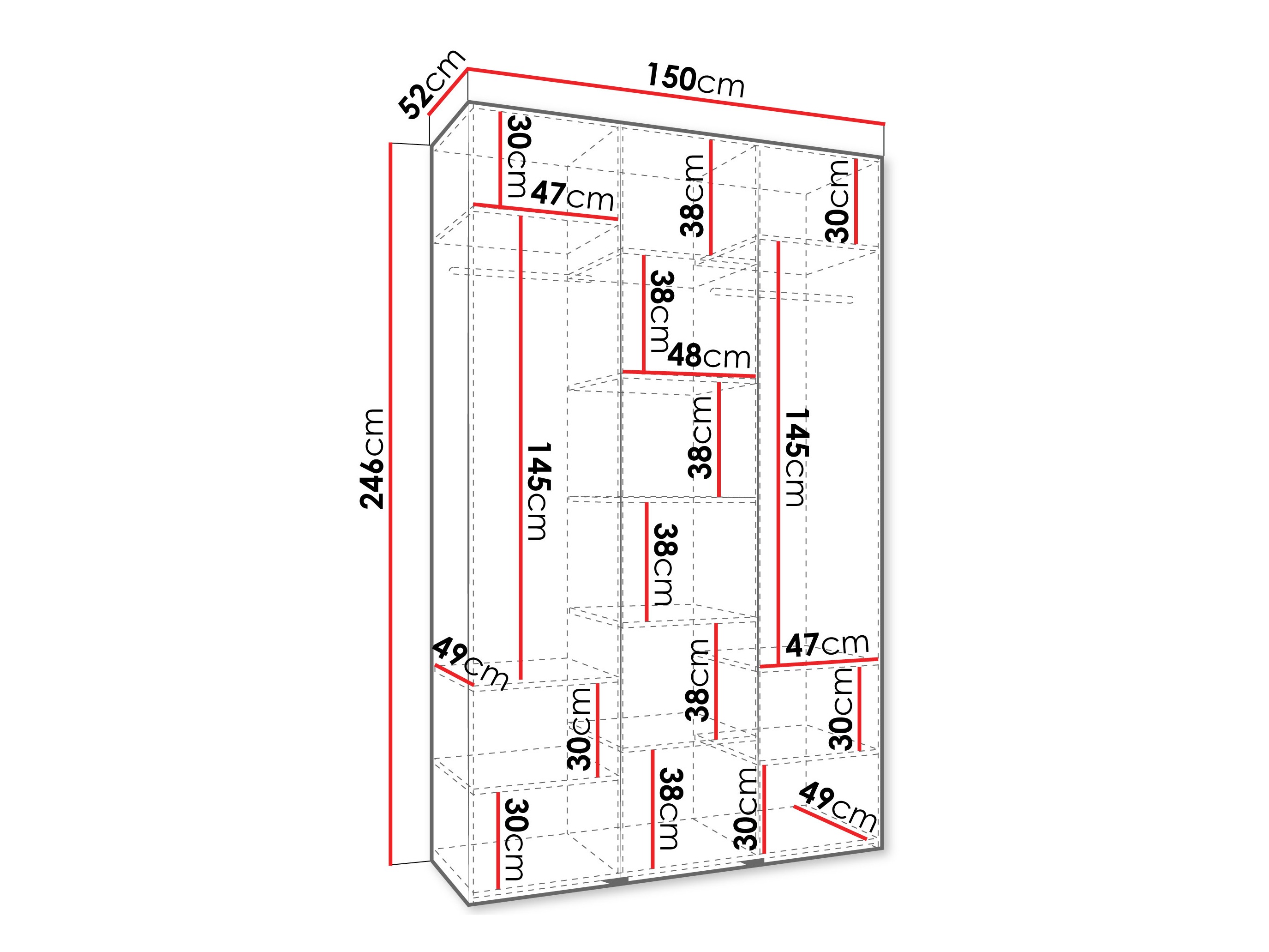 Kledingkast Hartford 563 (Wit)