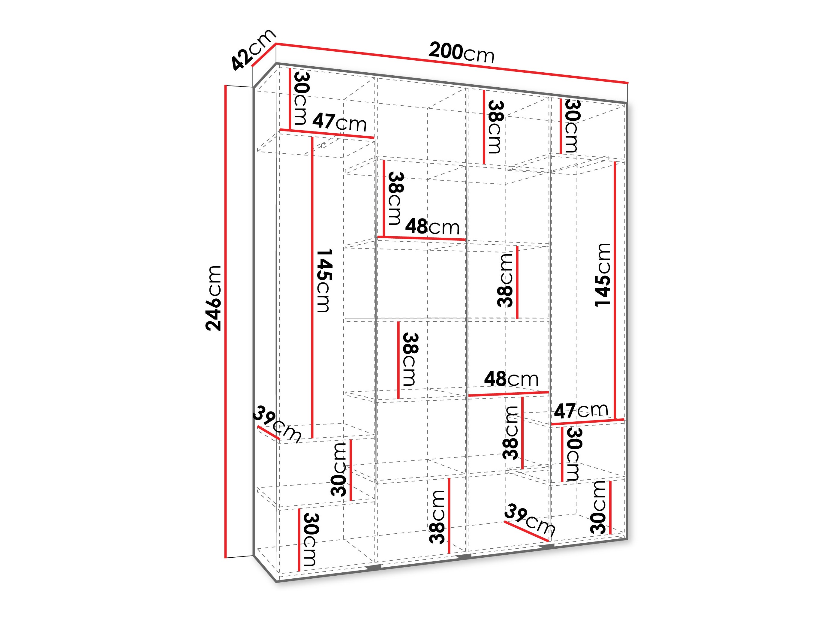 Kledingkast Hartford 564 (Kasjmier)