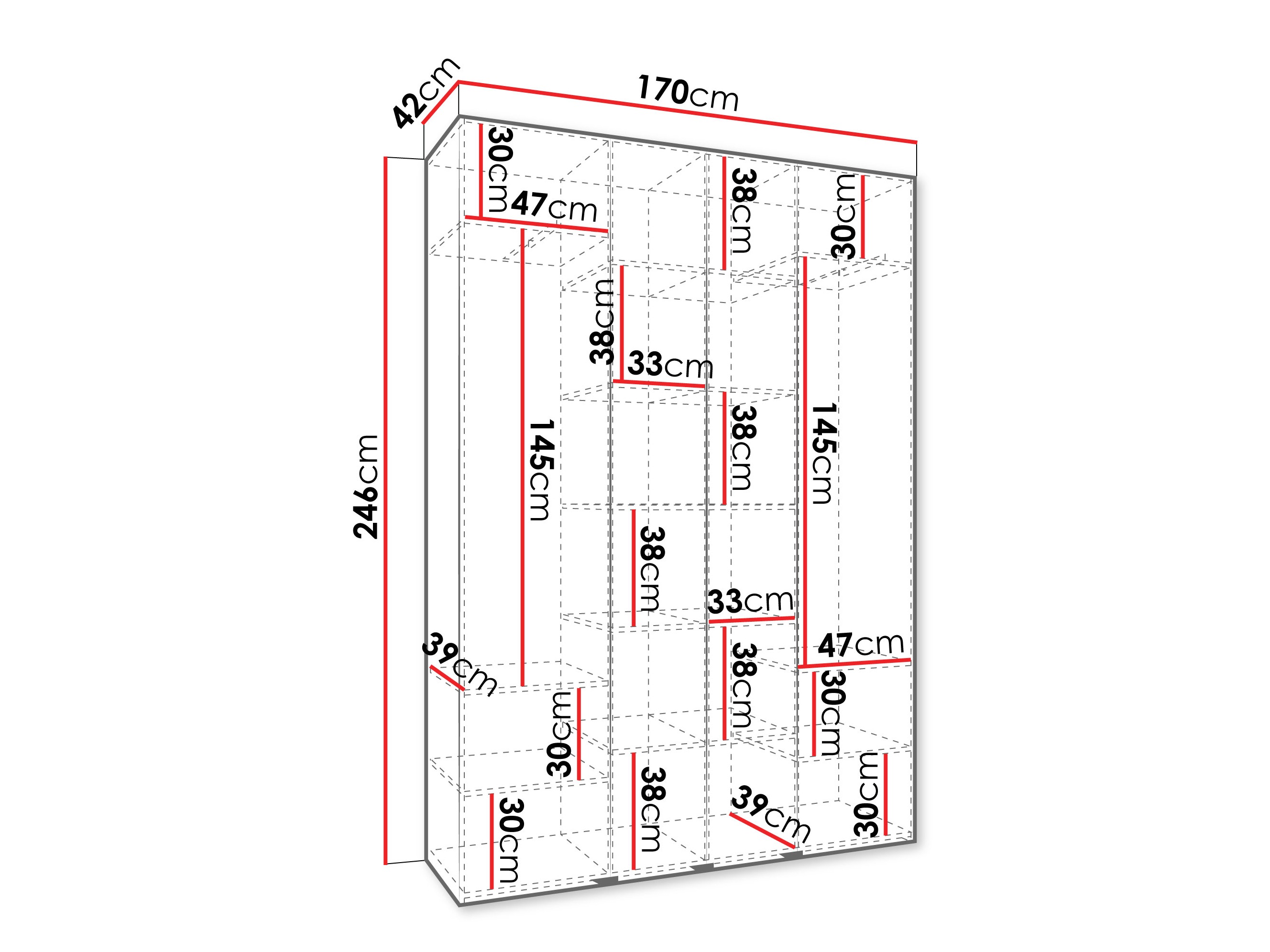 Kledingkast Hartford 564 (Wit)