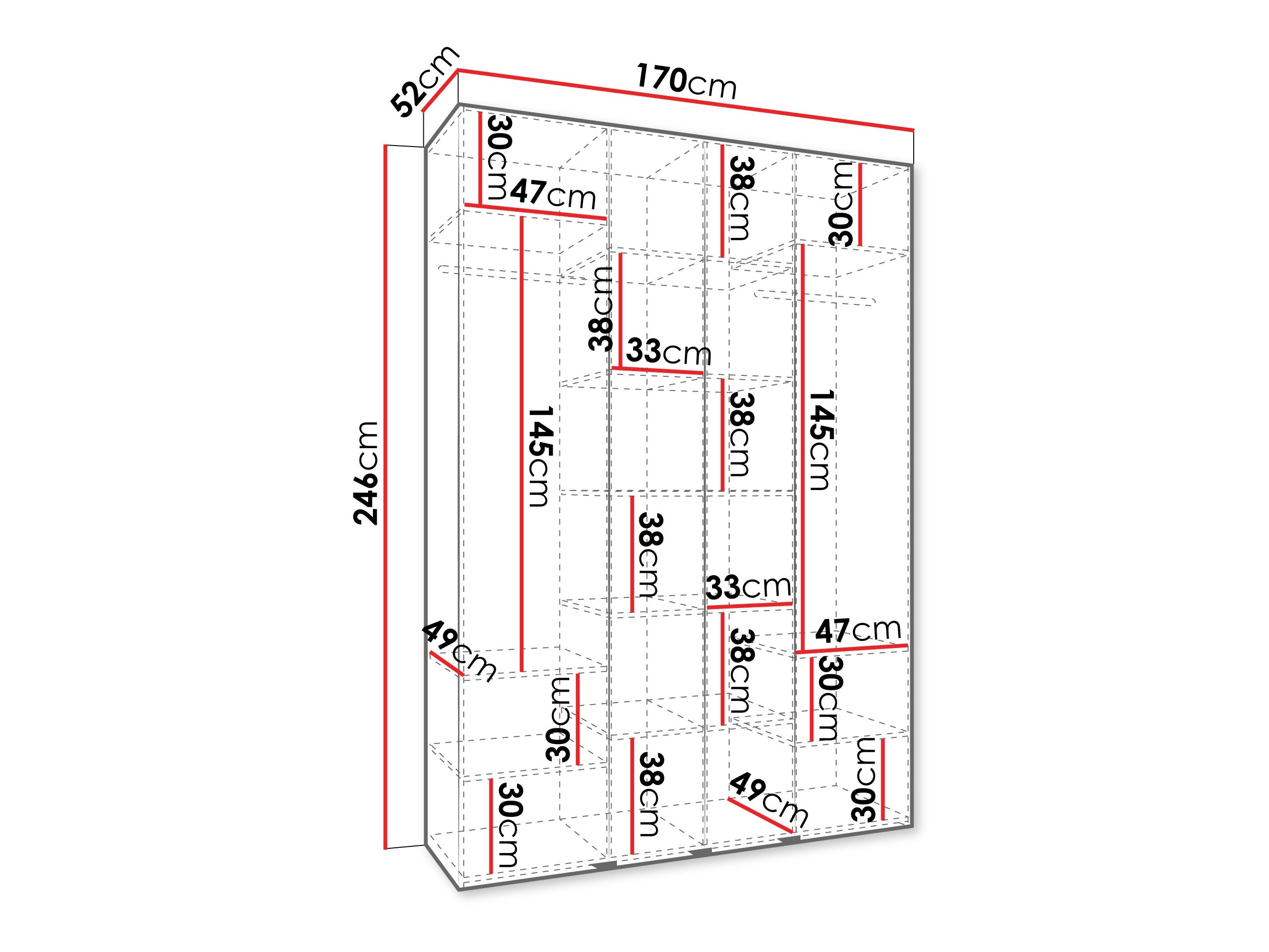 Kledingkast Hartford 564 (Wit)