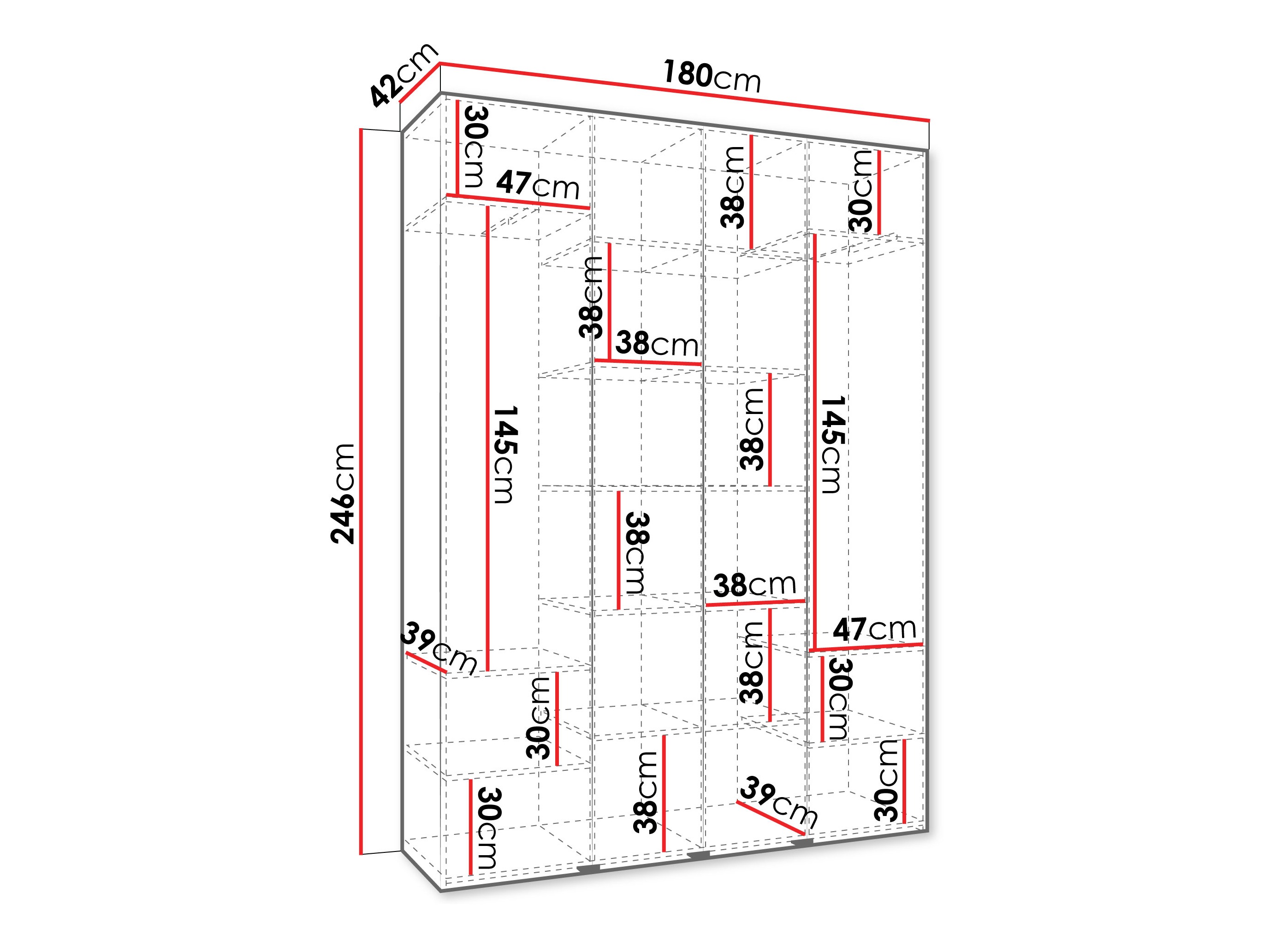 Kledingkast Hartford 564 (Wit)