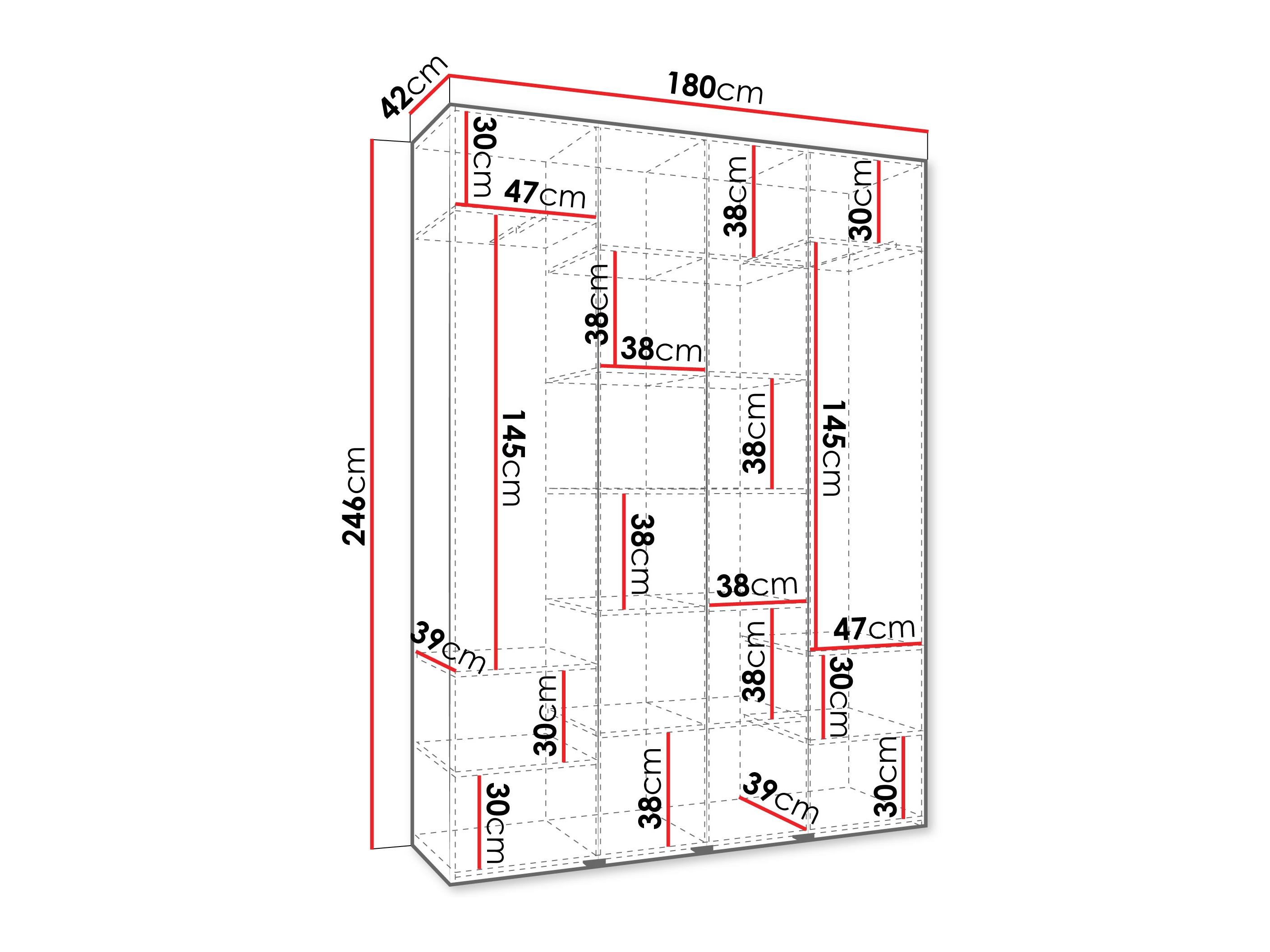 Kledingkast Hartford 564 (Wit)