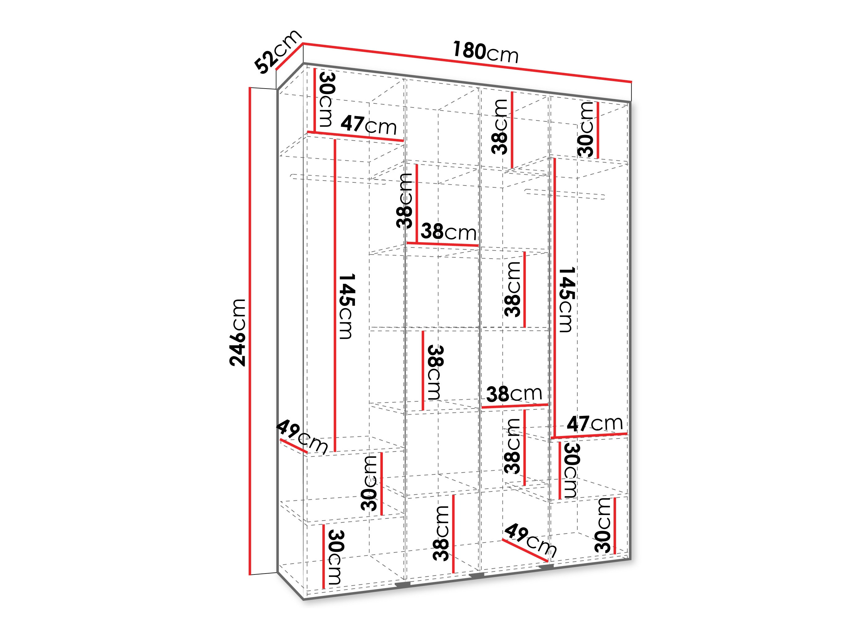 Kledingkast Hartford 564 (Wit)