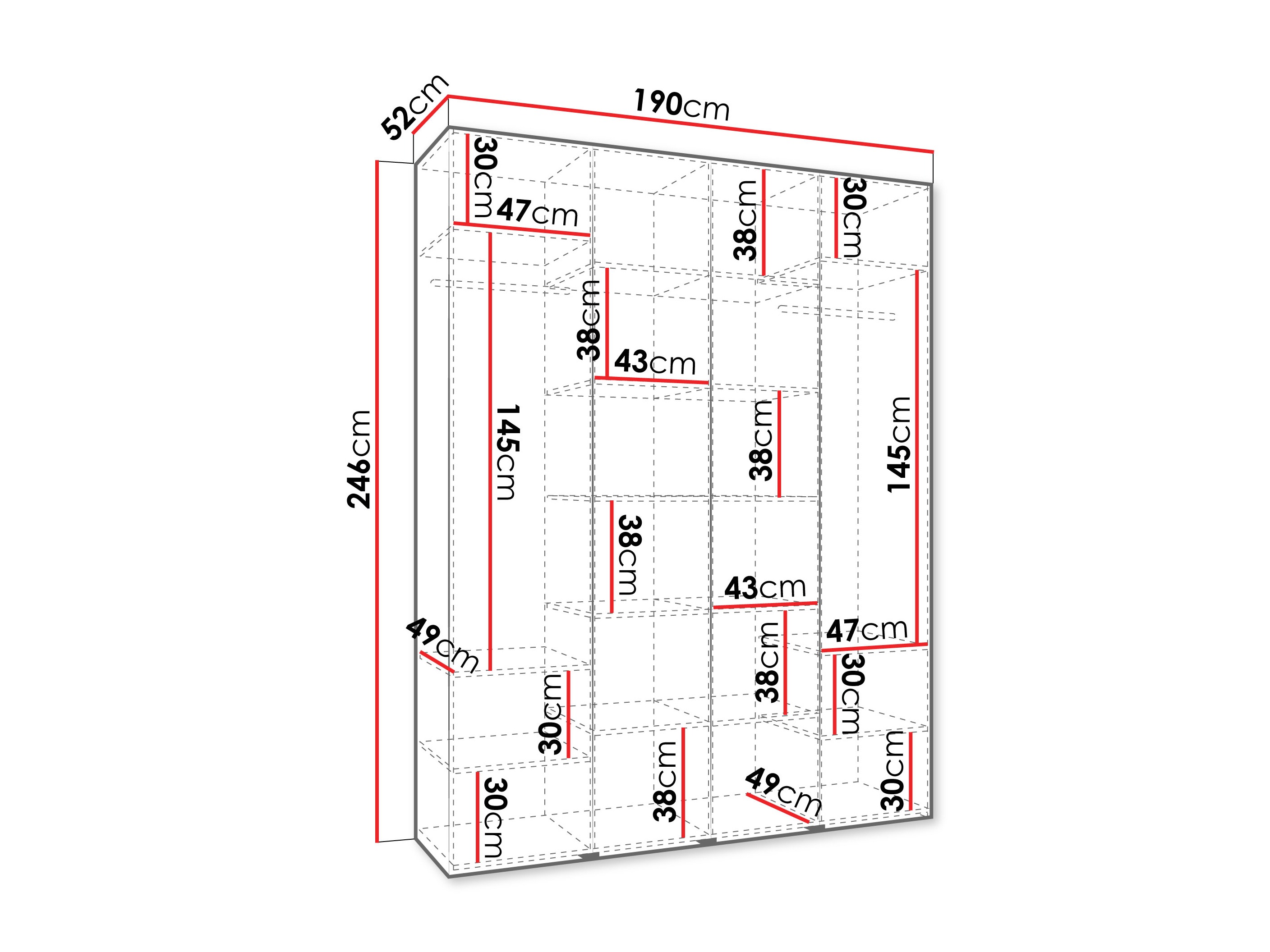 Kledingkast Hartford 564 (Wit)